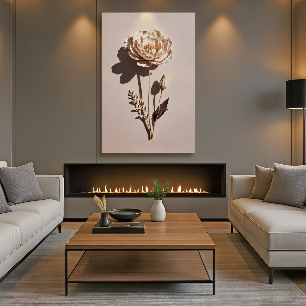Minimalist Lone Flower wall art with nature-inspired artwork - product view 3