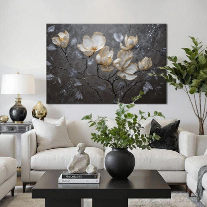 Midnight Magnolias wall art with nature-inspired artwork - product view 3