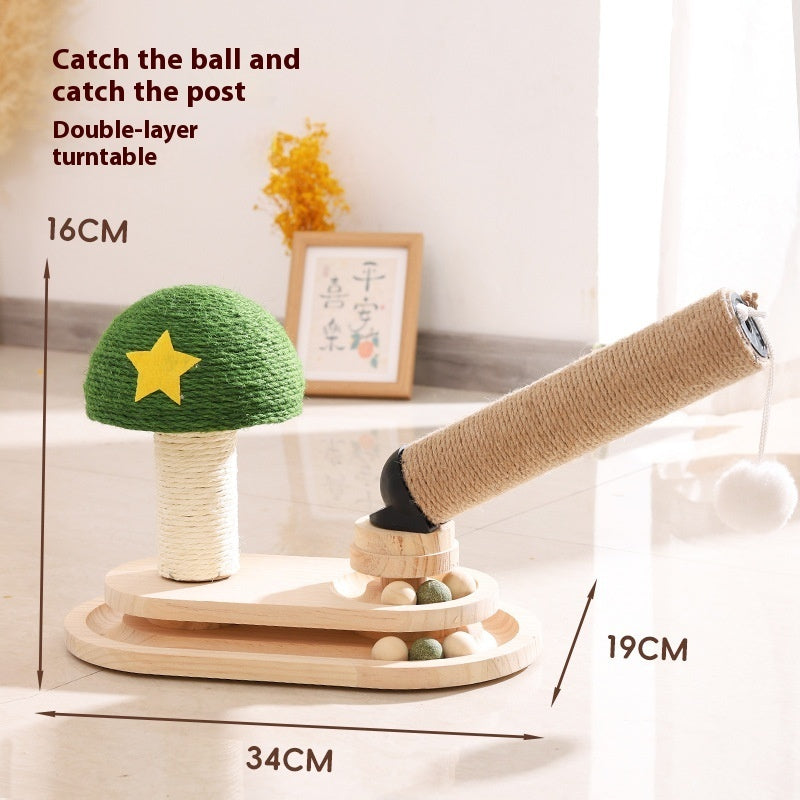 Cat Scratch Board Toy Turntable Cat Teasing Ball Self uncategorized / needs cleanup with nature-inspired artwork - product view 9