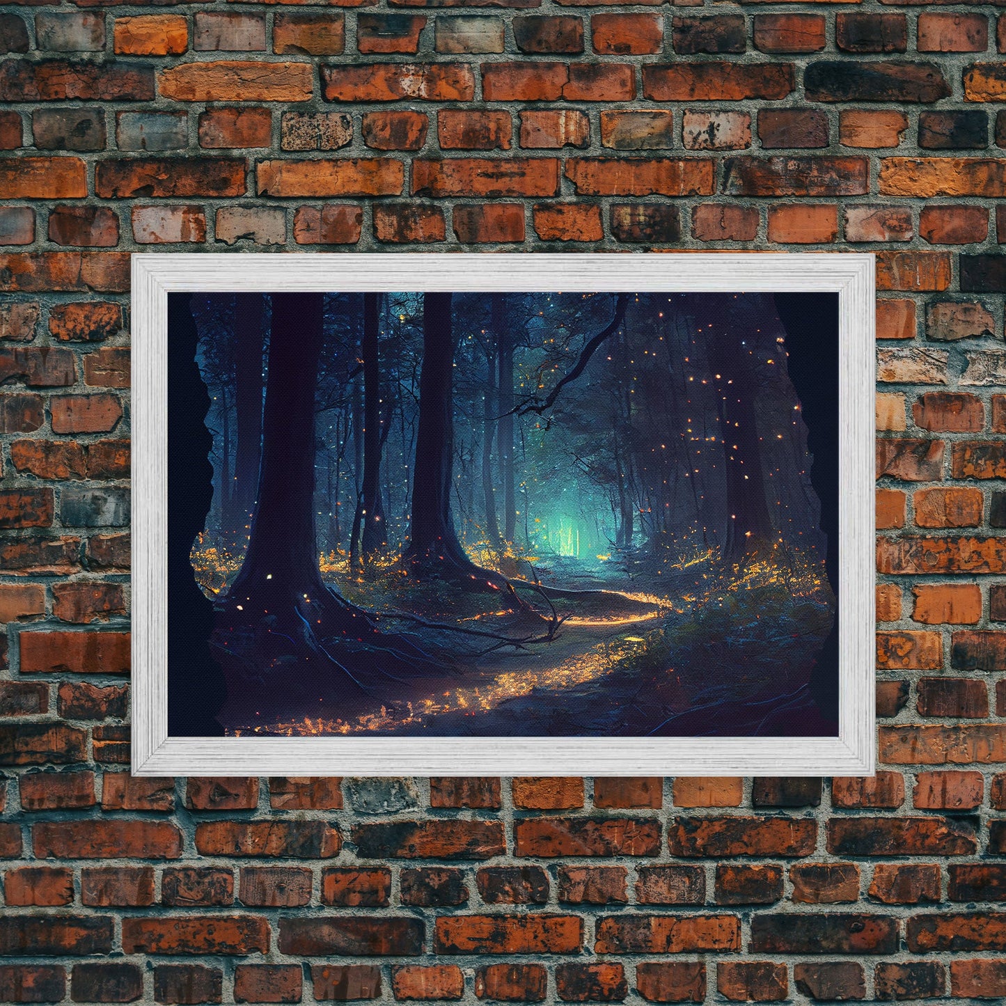 Enchanted Firefly Forest | Framed Canvas Print