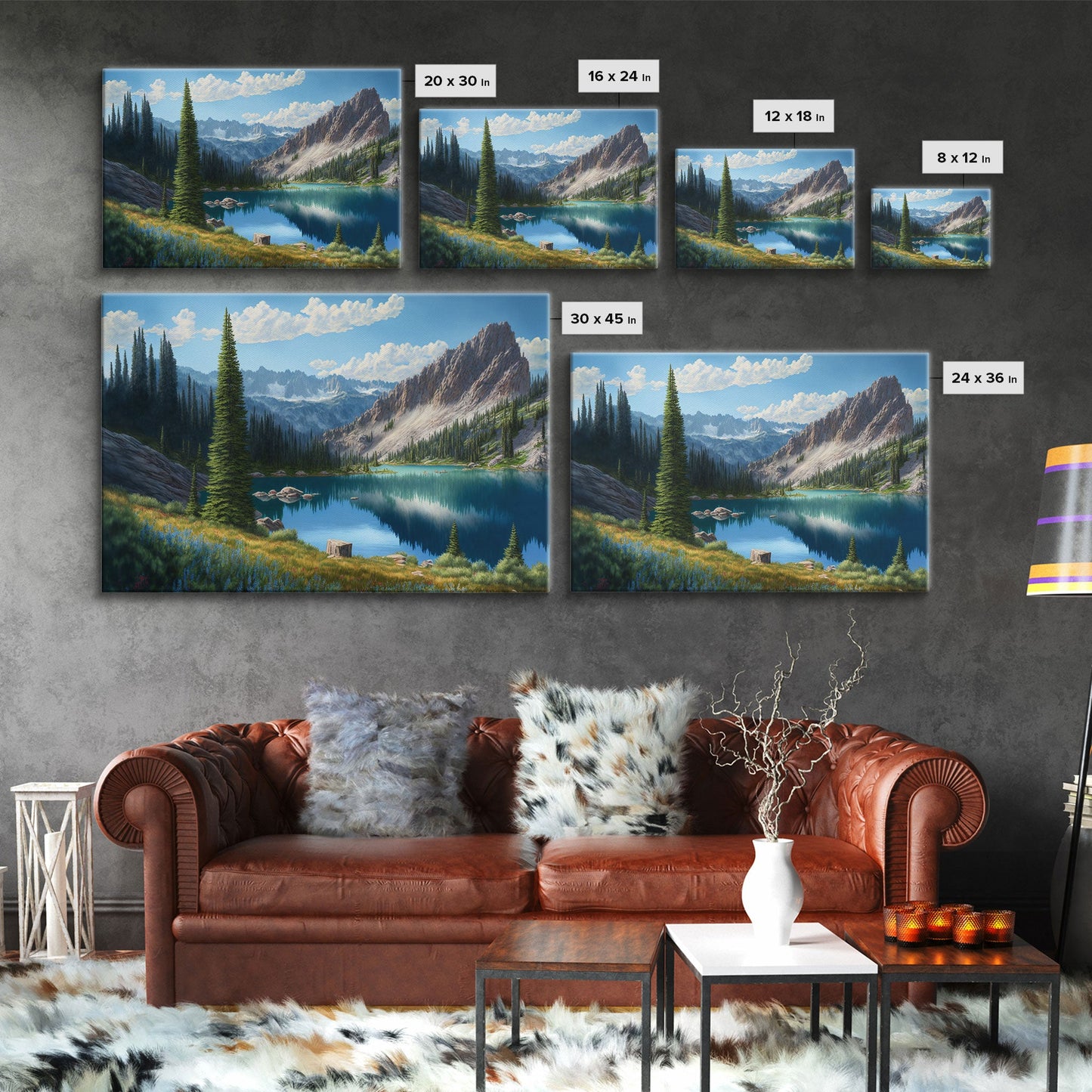 Pine Tree Lake | Framed Canvas Print