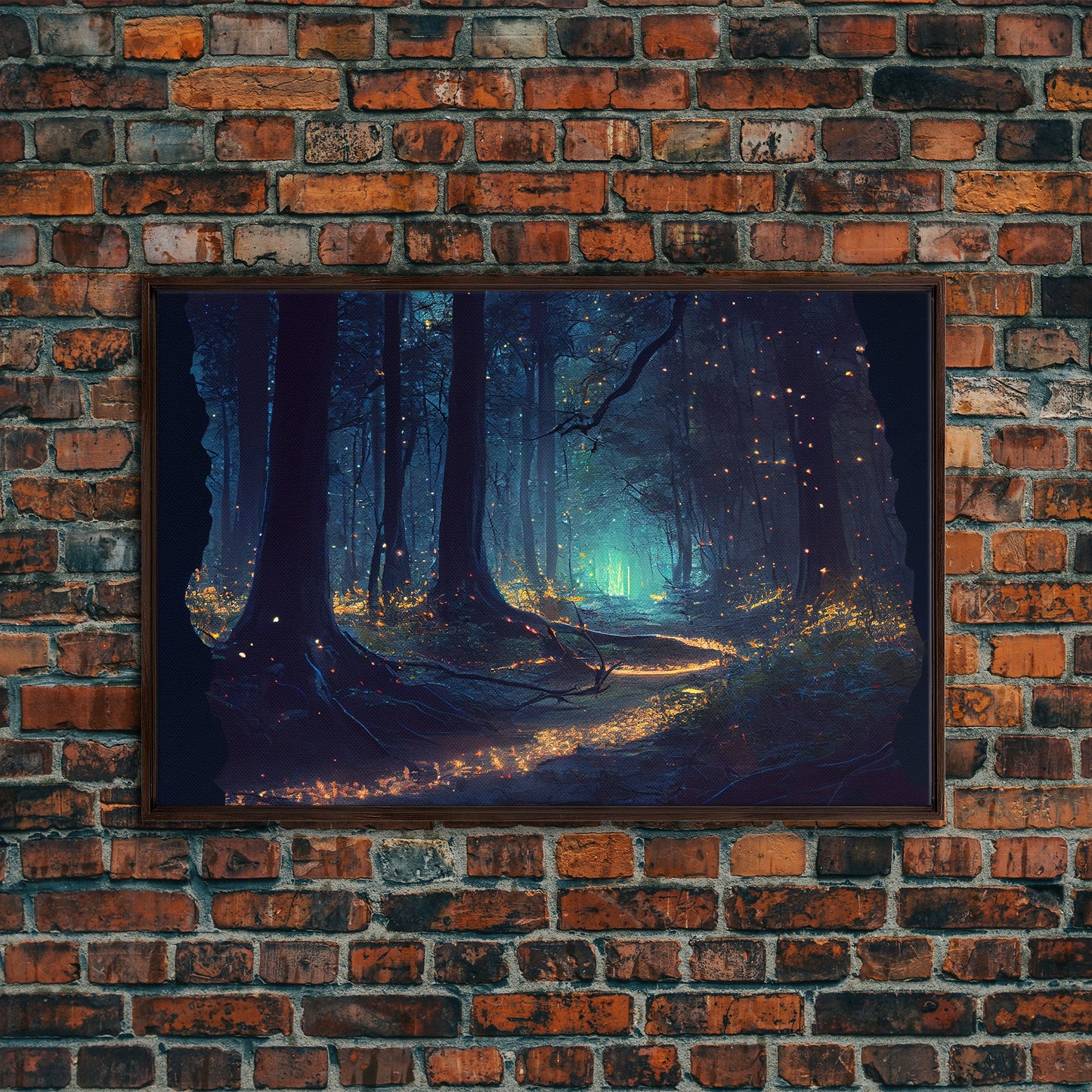 Enchanted Firefly Forest | Framed Canvas Print