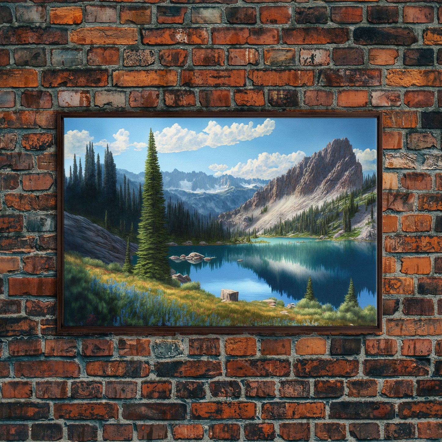 Pine Tree Lake | Framed Canvas Print