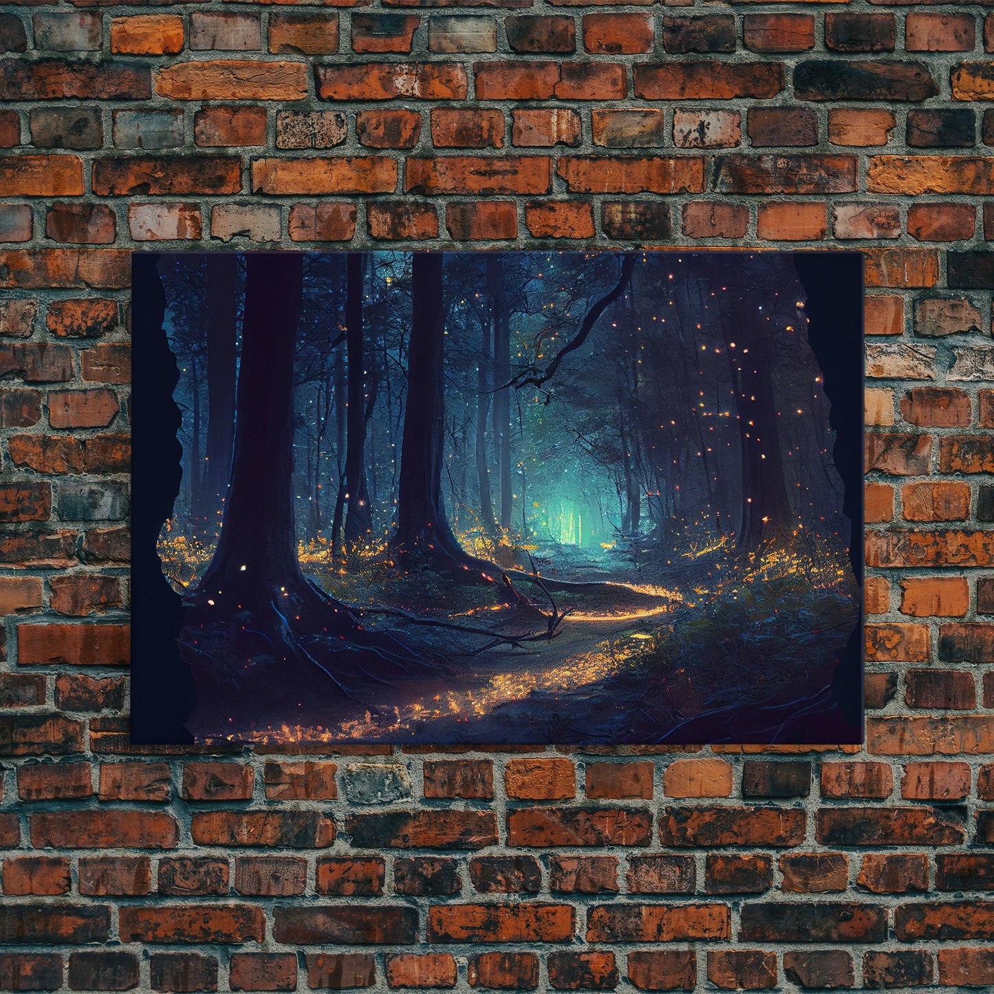 Enchanted Firefly Forest | Framed Canvas Print