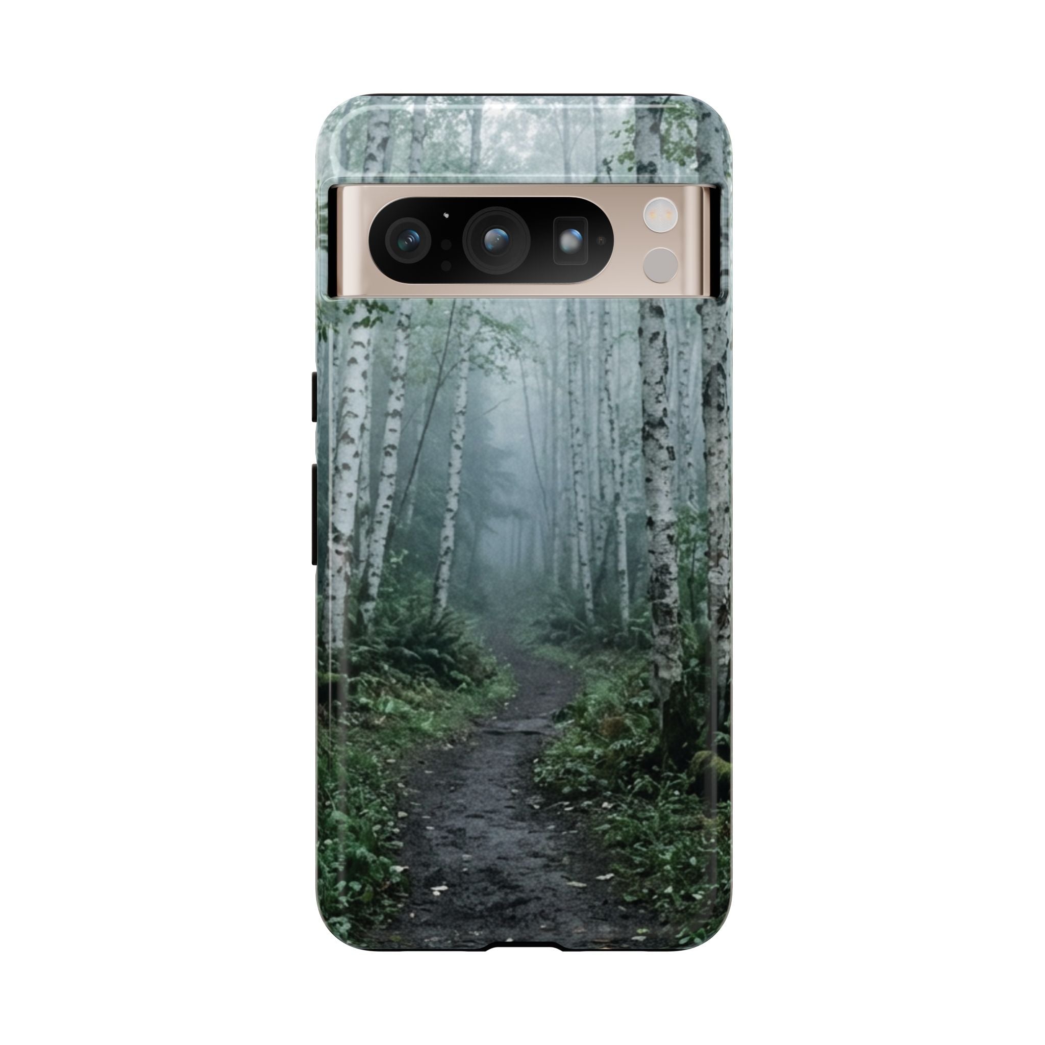 Twilight Birch Tree Path Phone Case