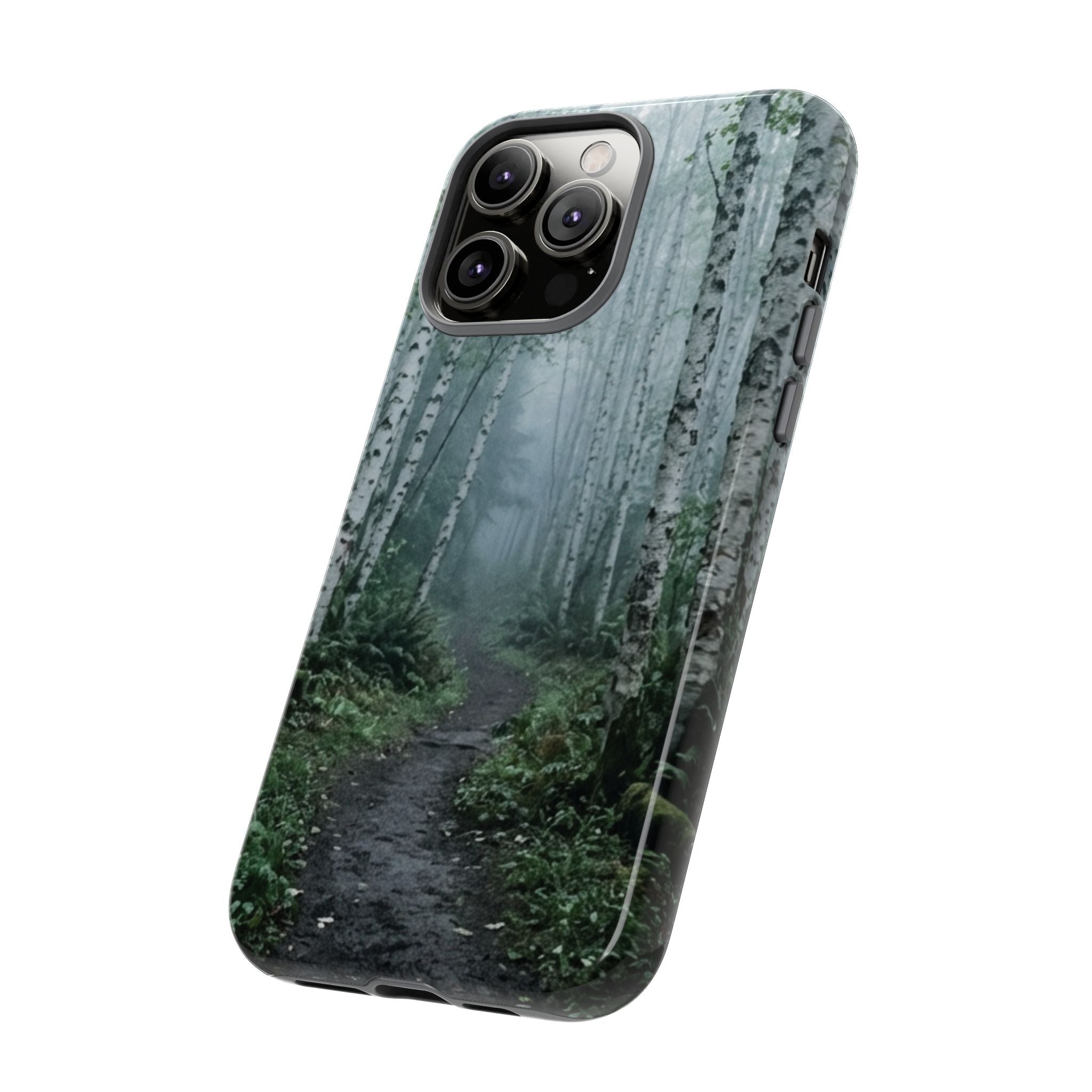 Twilight Birch Tree Path Phone Case