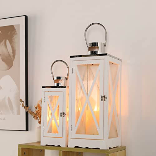 17.5''&24.5'' H Metal Decorative Candle Holders Rustic Hanging decorative candle lanterns with nature-inspired artwork - product view 5