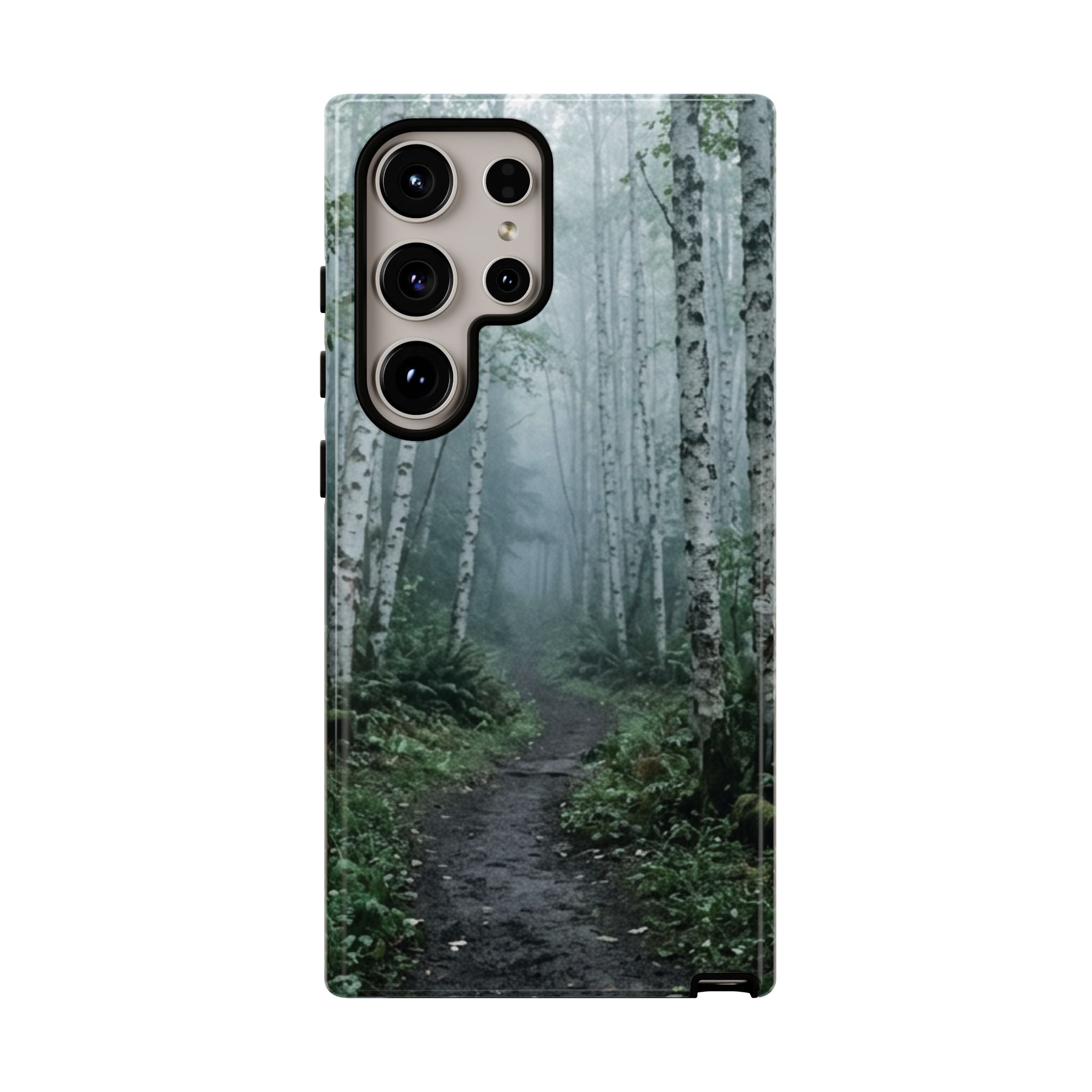 Twilight Birch Tree Path Phone Case
