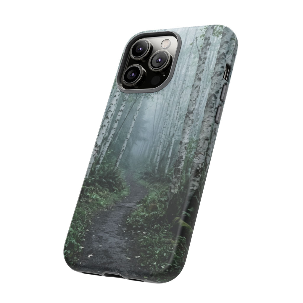 Twilight Birch Tree Path Phone Case