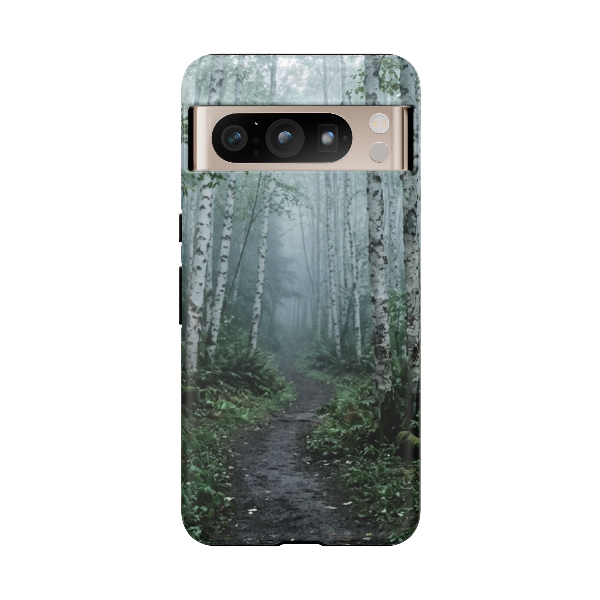 Twilight Birch Tree Path Phone Case
