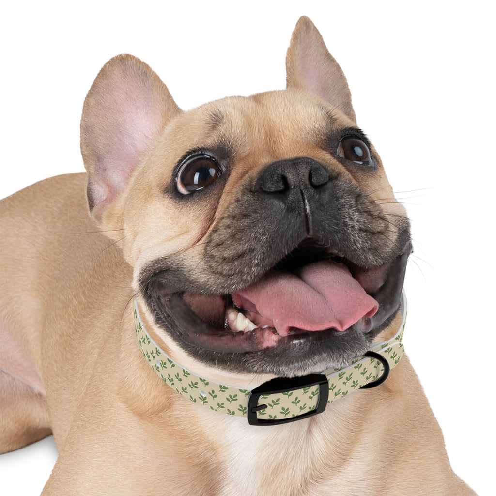 Tranquil Leaf Dog Collar pets with nature-inspired artwork - product view 2