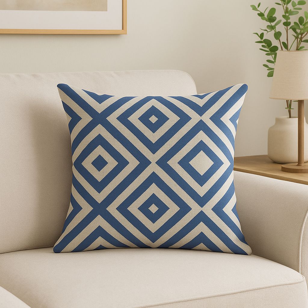 18''x18'' Geometric Print Throw Pillow wall art with nature-inspired artwork - product view 7