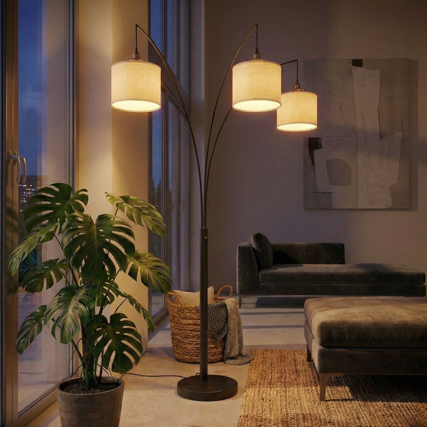 3 Arm Arc Oil-Rubbed Bronze Floor Lamp