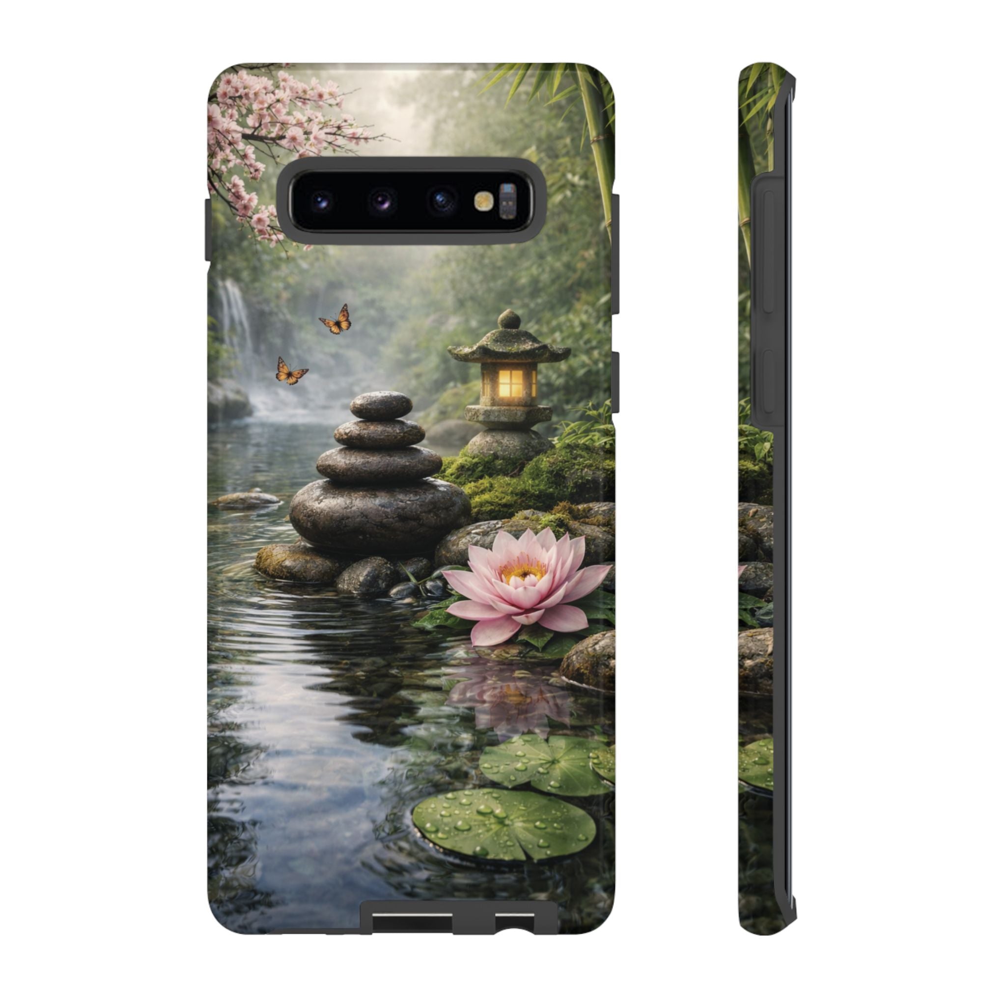 Still Waters Lotus Phone Case phone case with nature-inspired artwork - product view 3