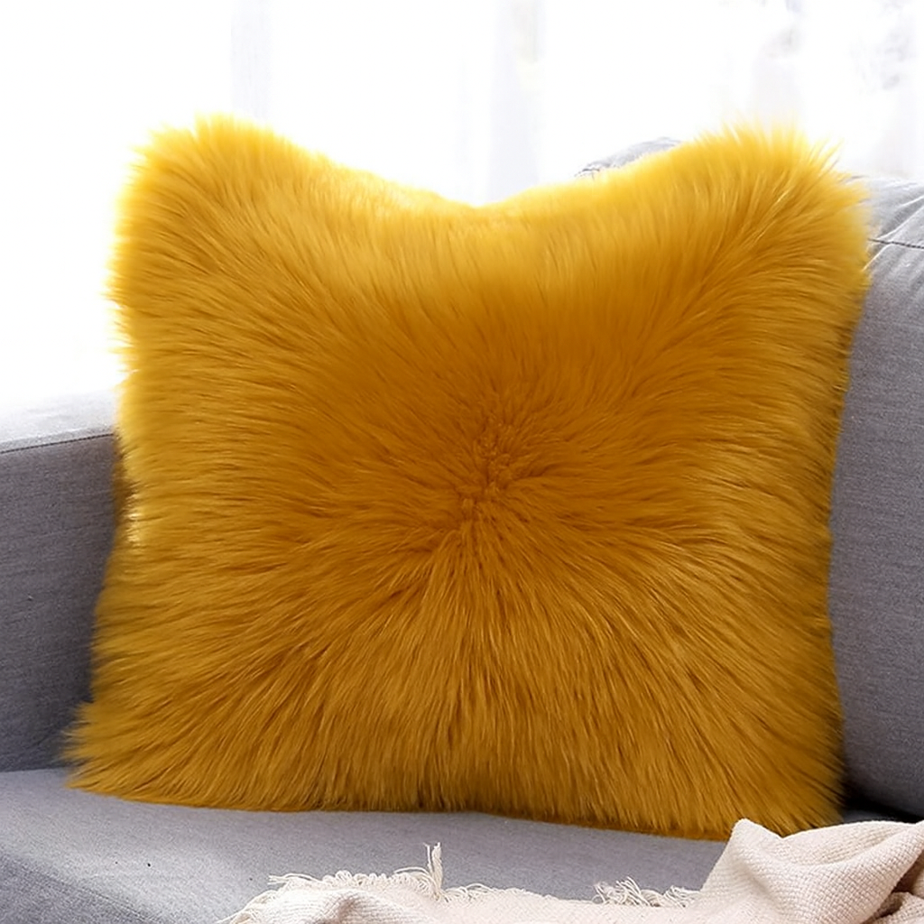 Throw with 450g Insert, Purple, Faux Fur, 16, Decorative Cushion – pillow cover with nature-inspired artwork - product view 8
