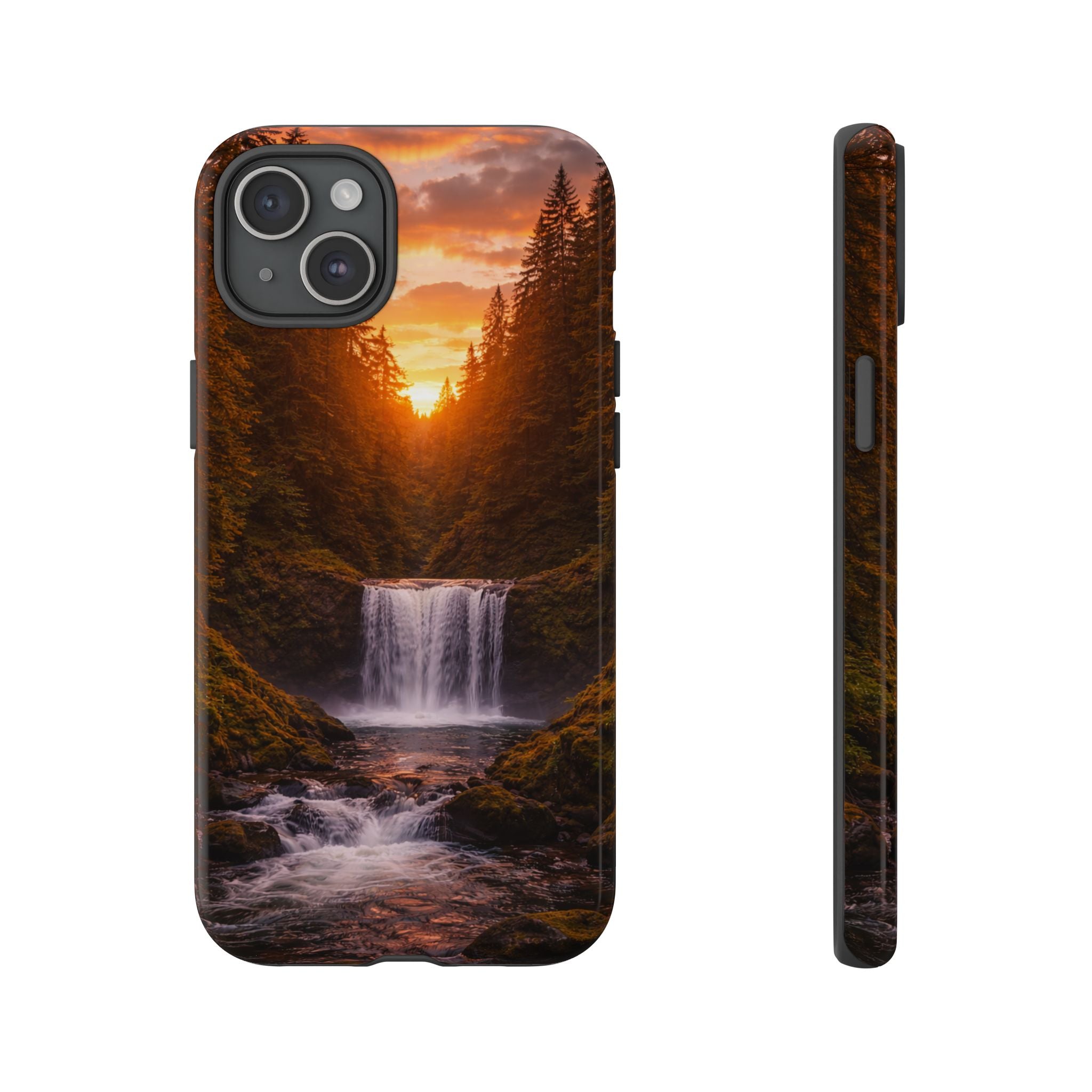 Evergreen Waterfall Phone Case phone case with nature-inspired artwork - product view 31