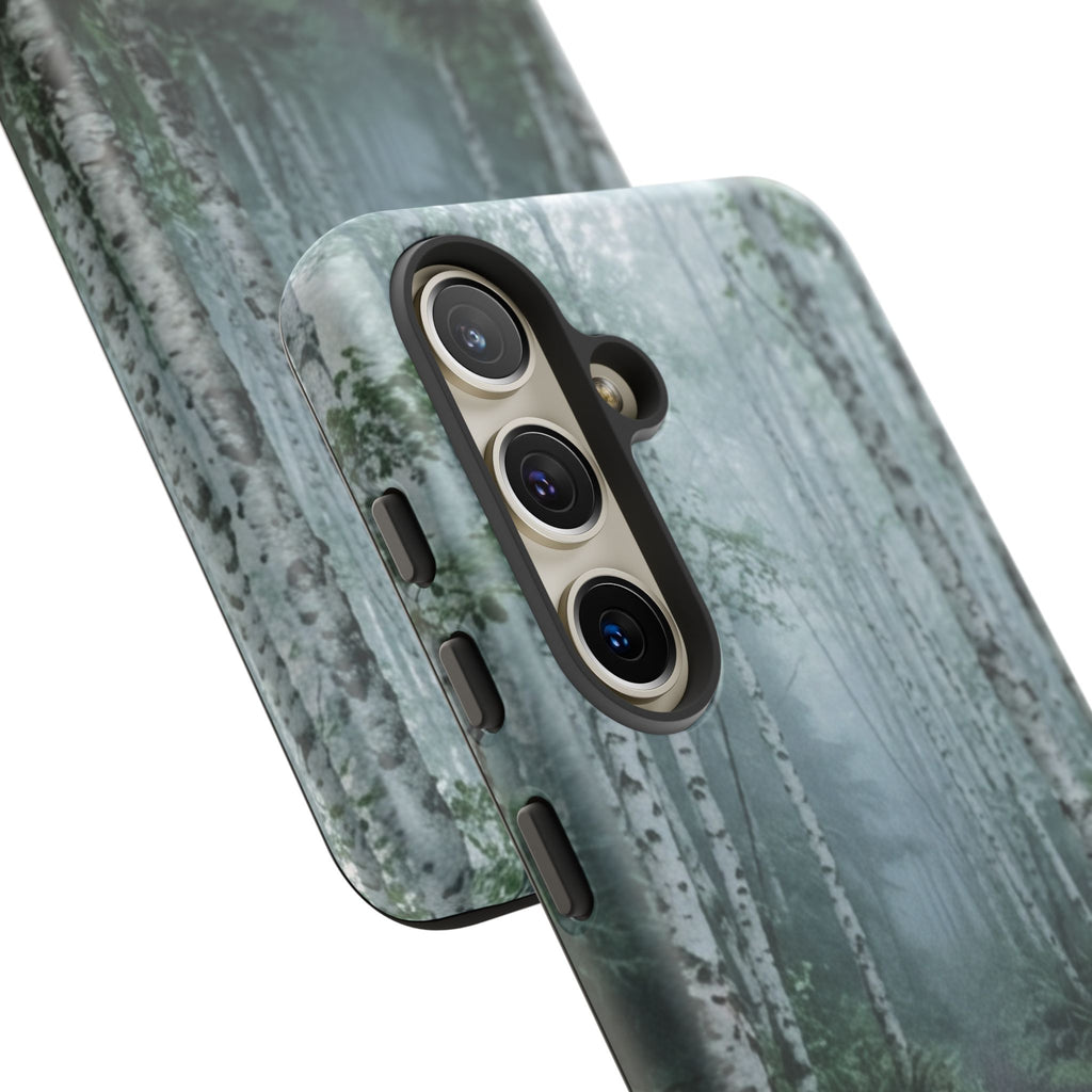 Twilight Birch Tree Path Phone Case