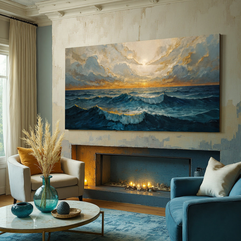 Waterscape Abstract Xi wall art with nature-inspired artwork - product view 4