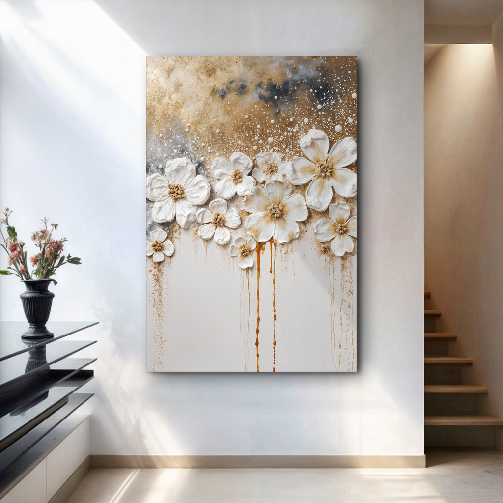 Gold Floral wall art with nature-inspired artwork - product view 2
