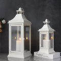 19.5''&13''tall Set of 2 Outdoor Candle Lanterns decorative candle lanterns with nature-inspired artwork
