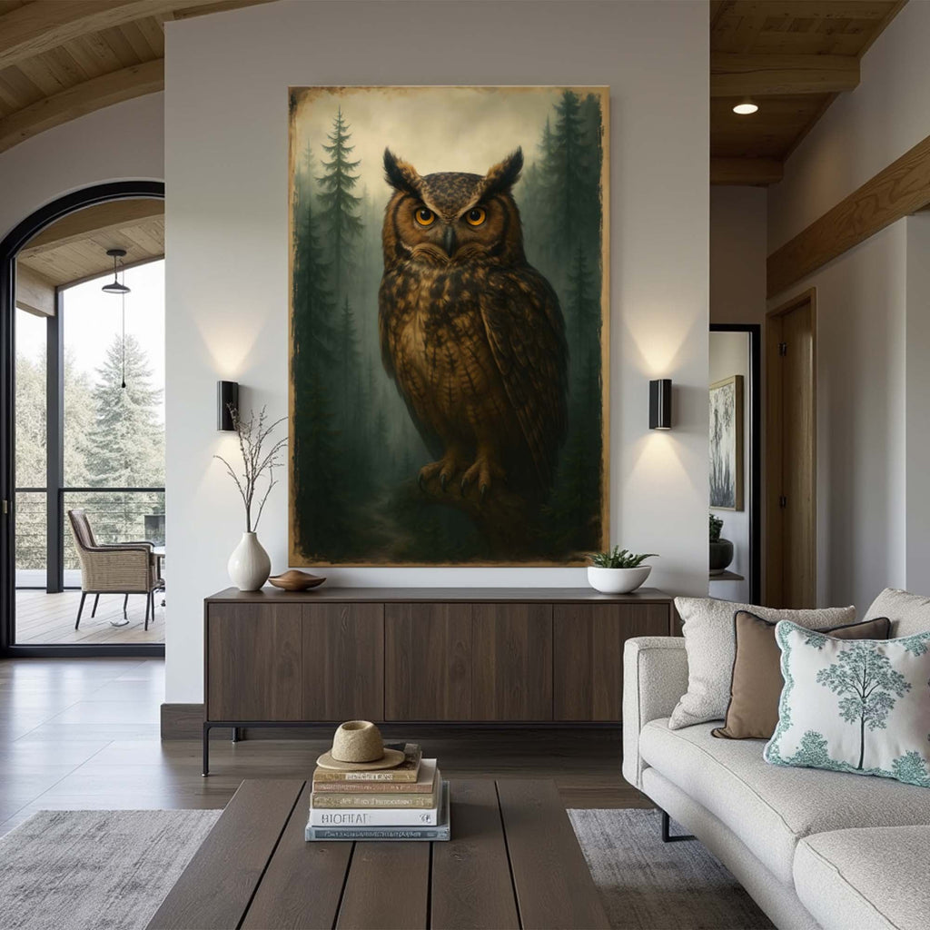 Watcher of the Woods Owl wall art with nature-inspired artwork - product view 3