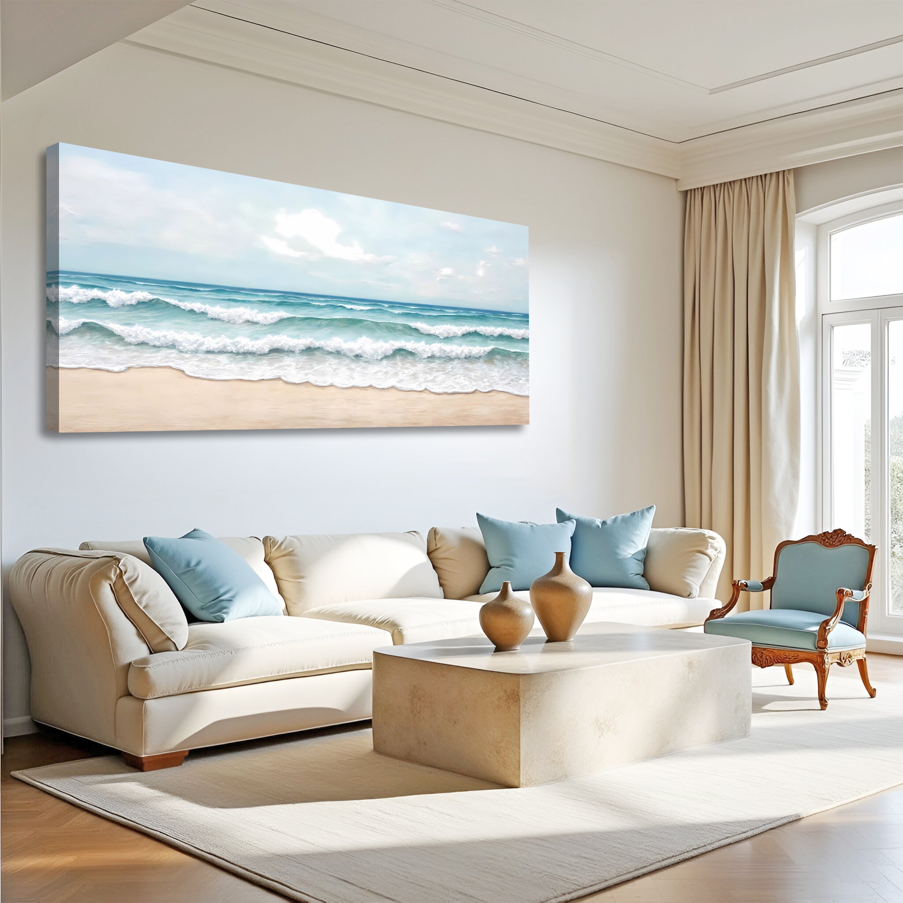 Serene Ocean Wave Coastal wall art with nature-inspired artwork - product view 5