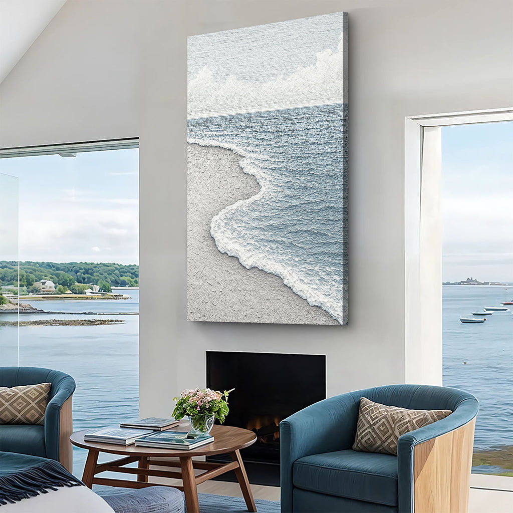 White Waves Abstract wall art with nature-inspired artwork - product view 4