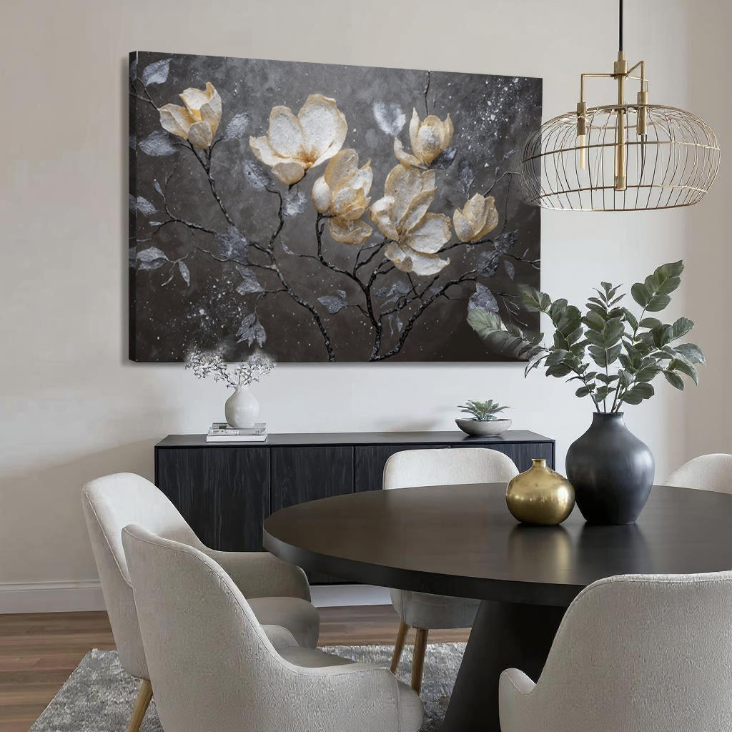 Midnight Magnolias wall art with nature-inspired artwork - product view 2