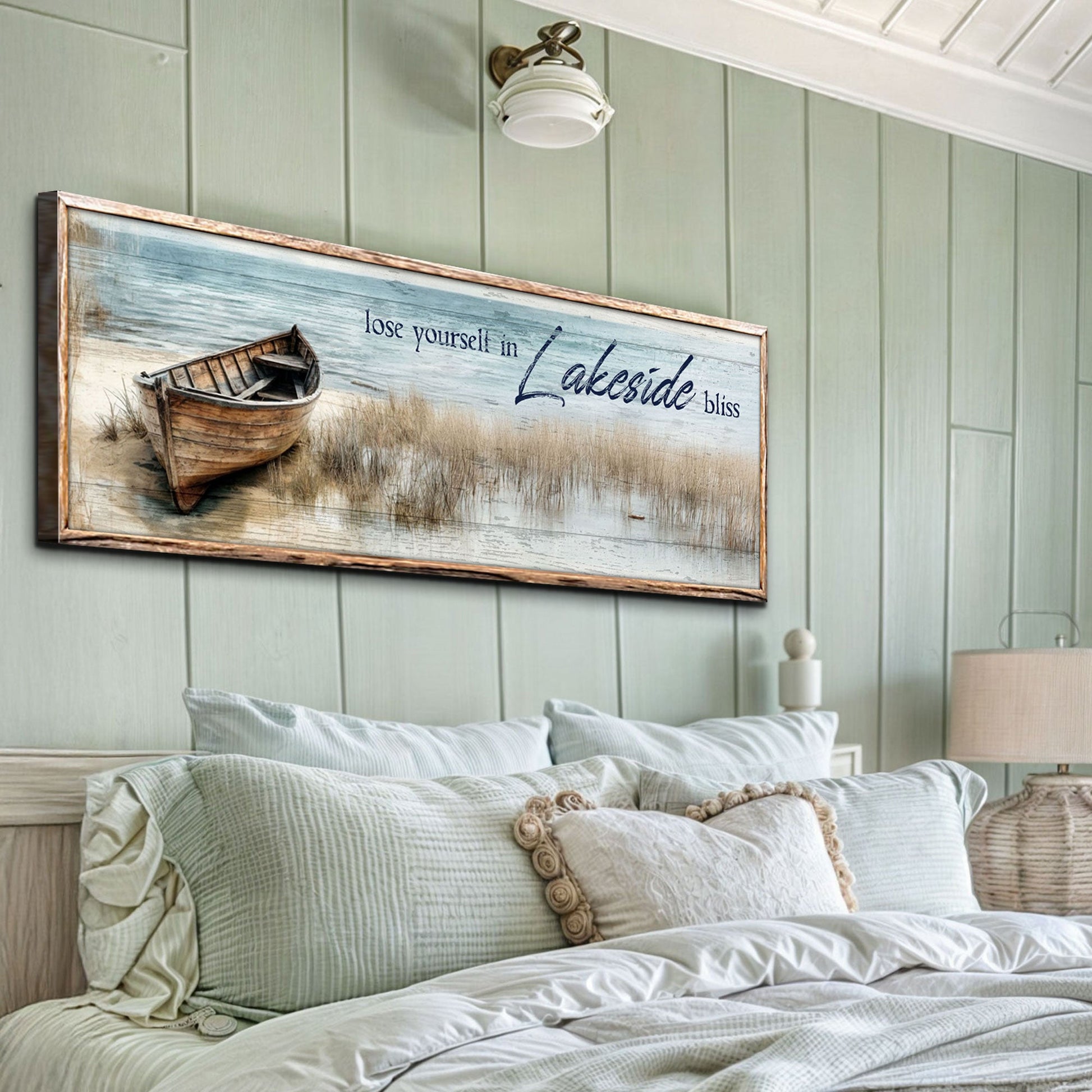 Lose Yourself in Lakeside Bliss Lake House Coastal Sign Ii canvas with nature-inspired artwork - product view 4