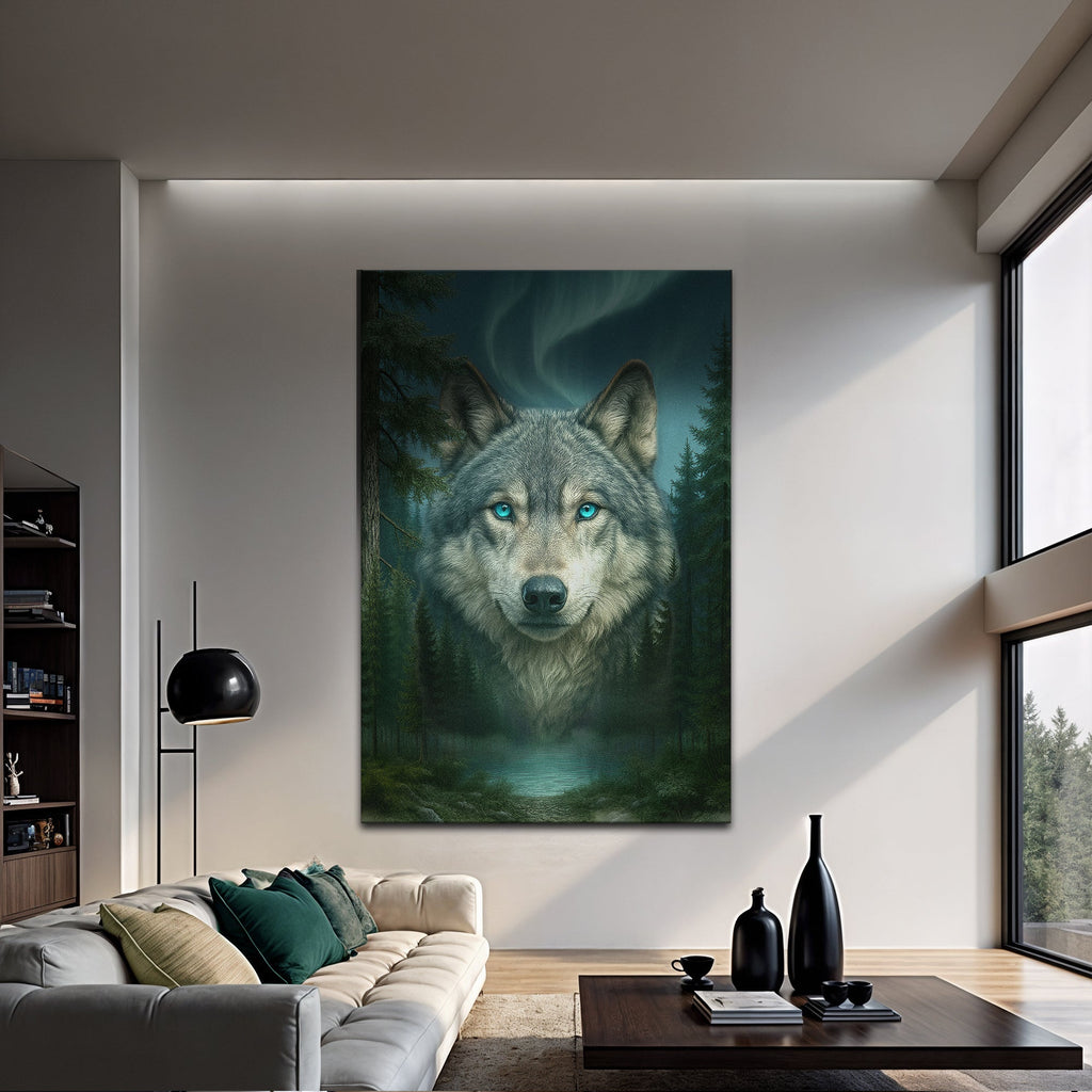 Wolf Northern Symphony wall art with nature-inspired artwork - product view 3