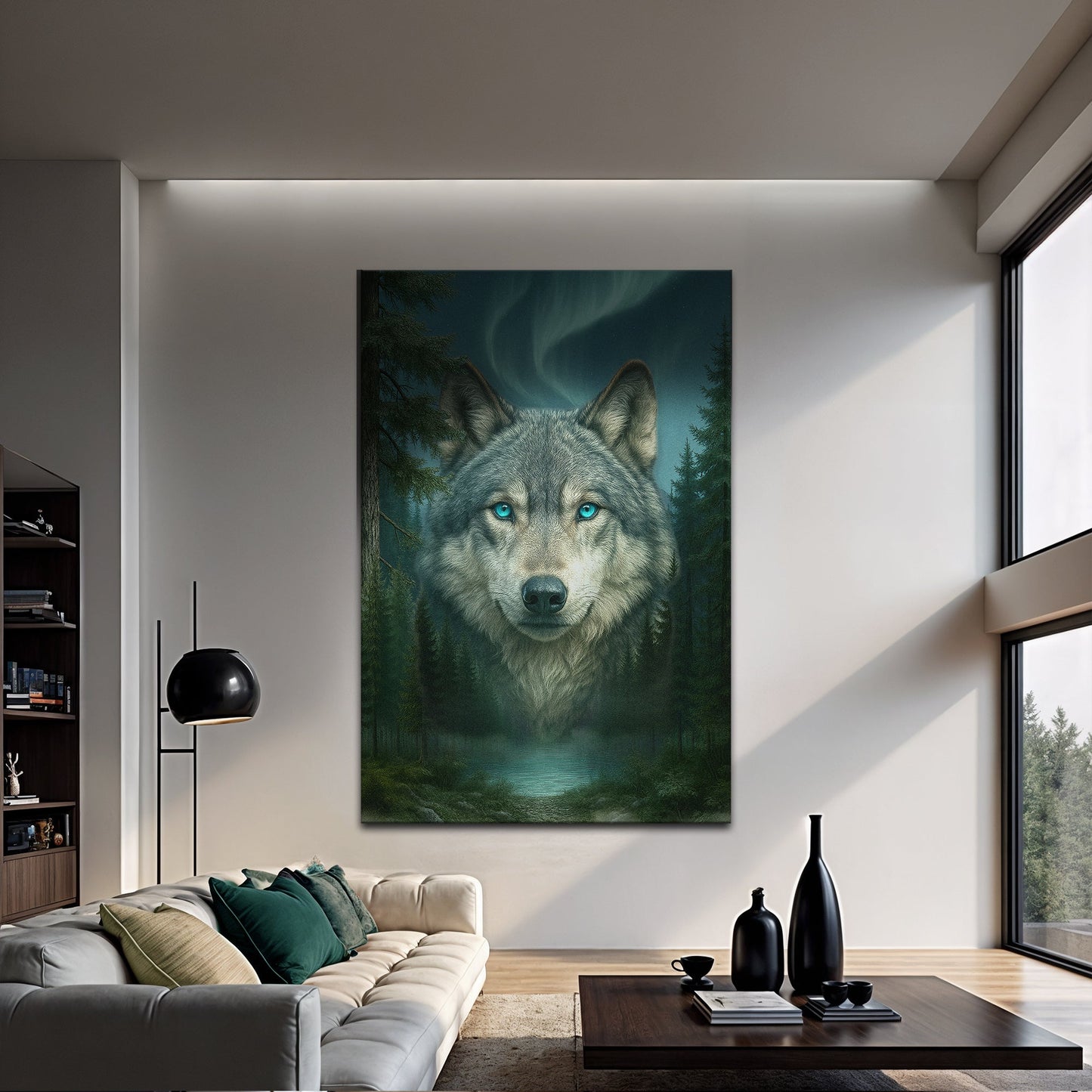 Wolf Northern Symphony wall art with nature-inspired artwork - product view 3