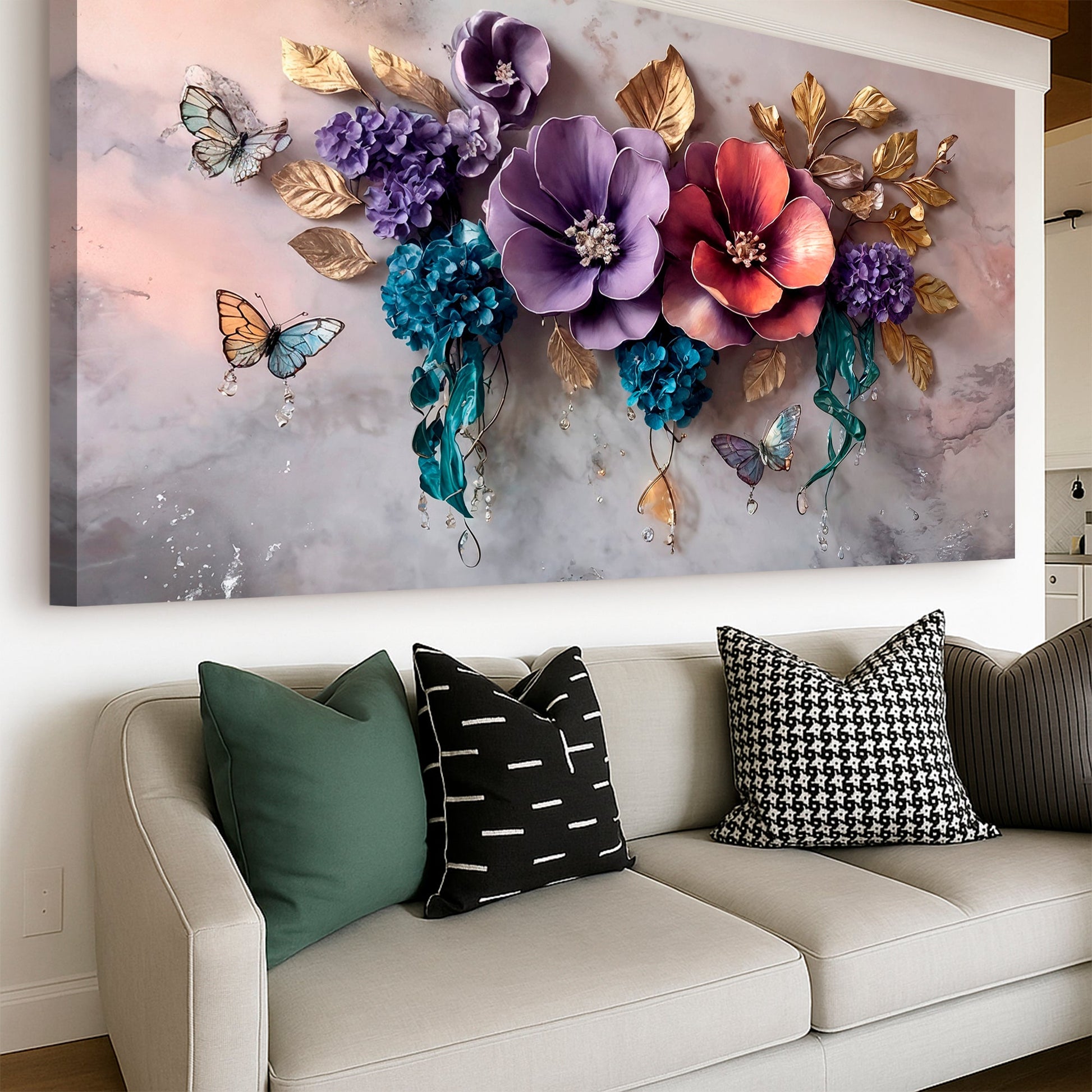 Floral Symphony wall art with nature-inspired artwork - product view 4