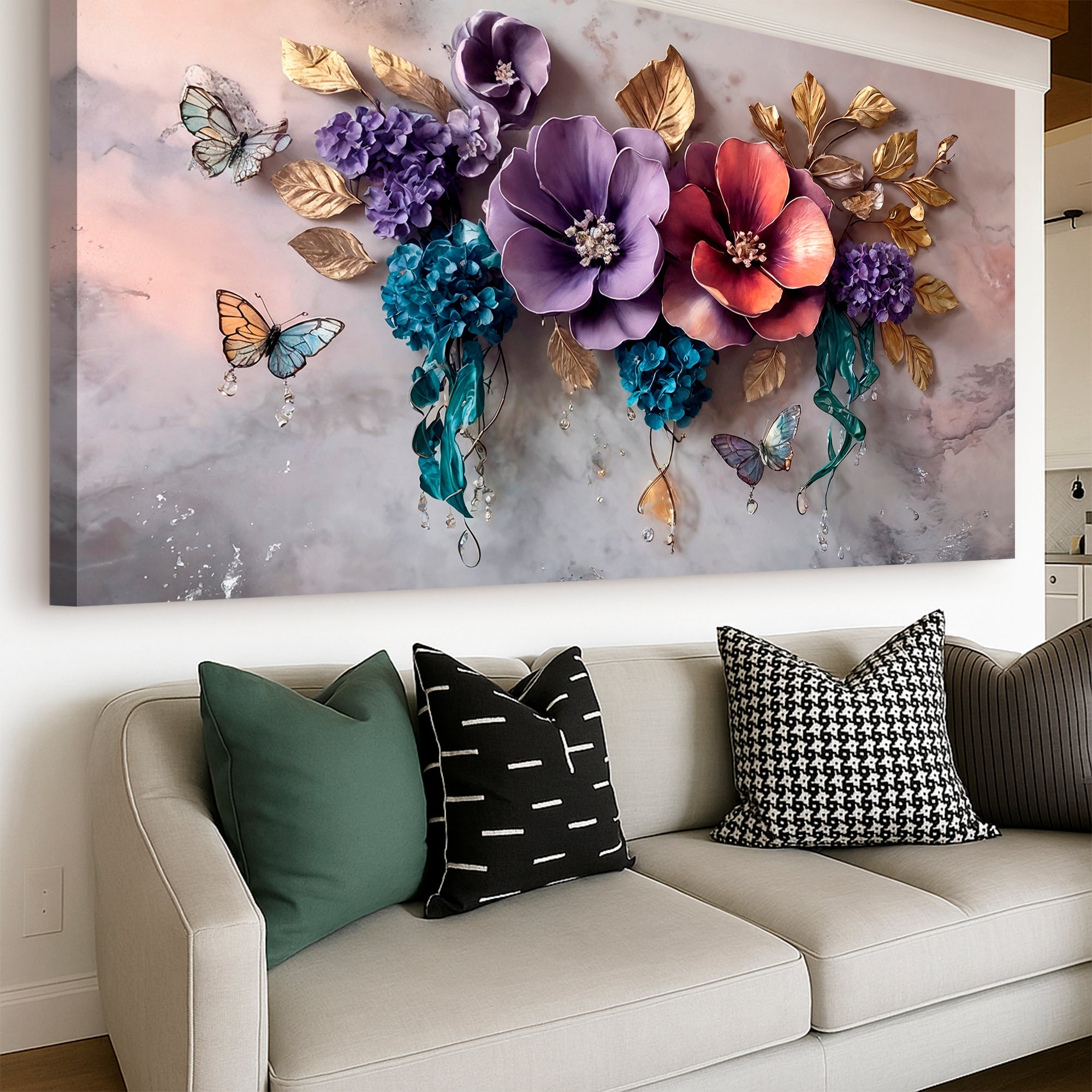 Floral Symphony wall art with nature-inspired artwork - product view 4