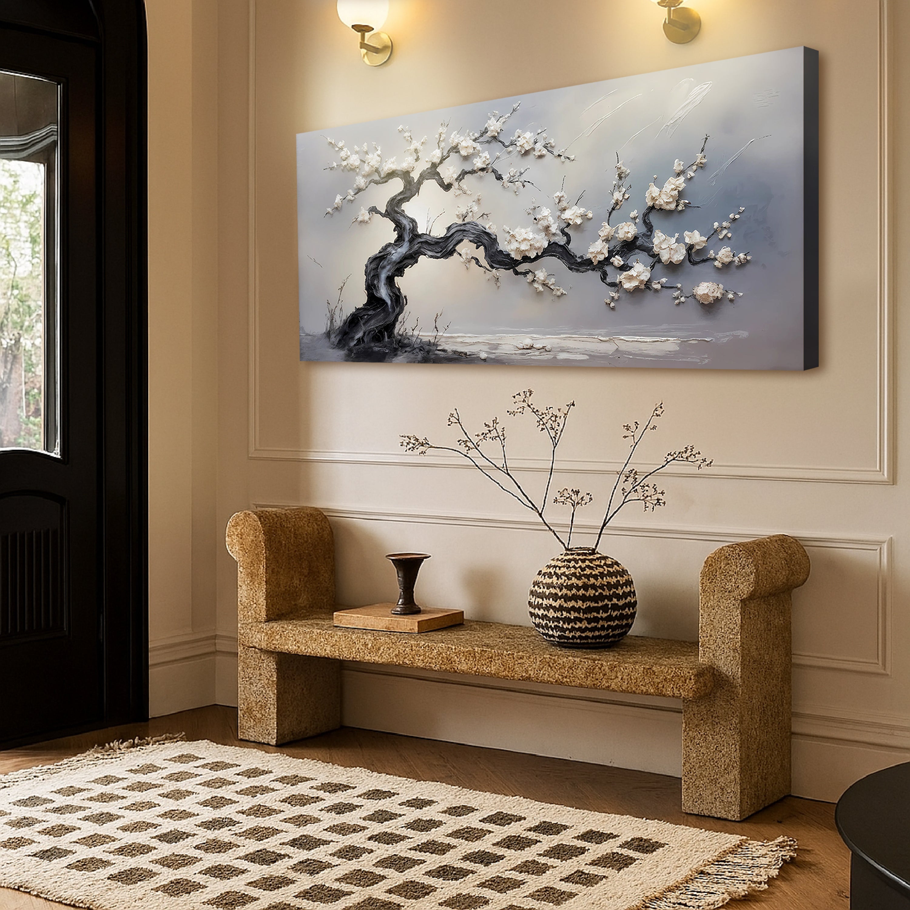 White Blossom wall art with nature-inspired artwork - product view 2