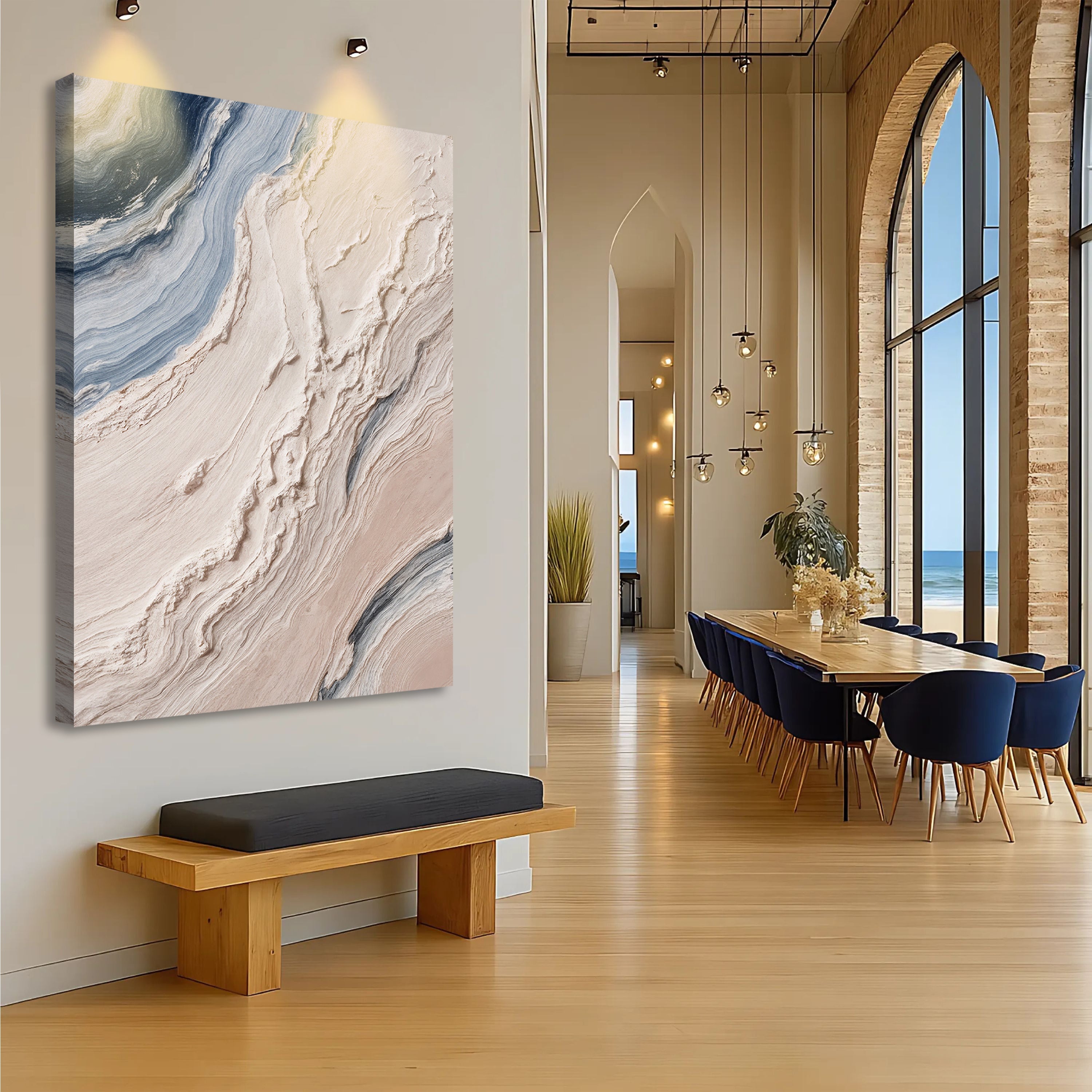 Minimalist Waves Iii wall art with nature-inspired artwork - product view 2