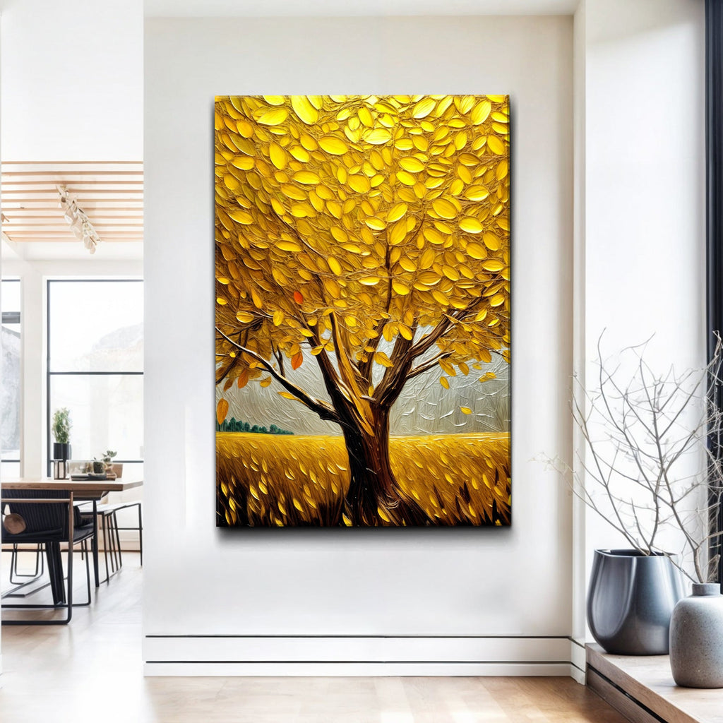 Golden Tree Breeze wall art with nature-inspired artwork - product view 3