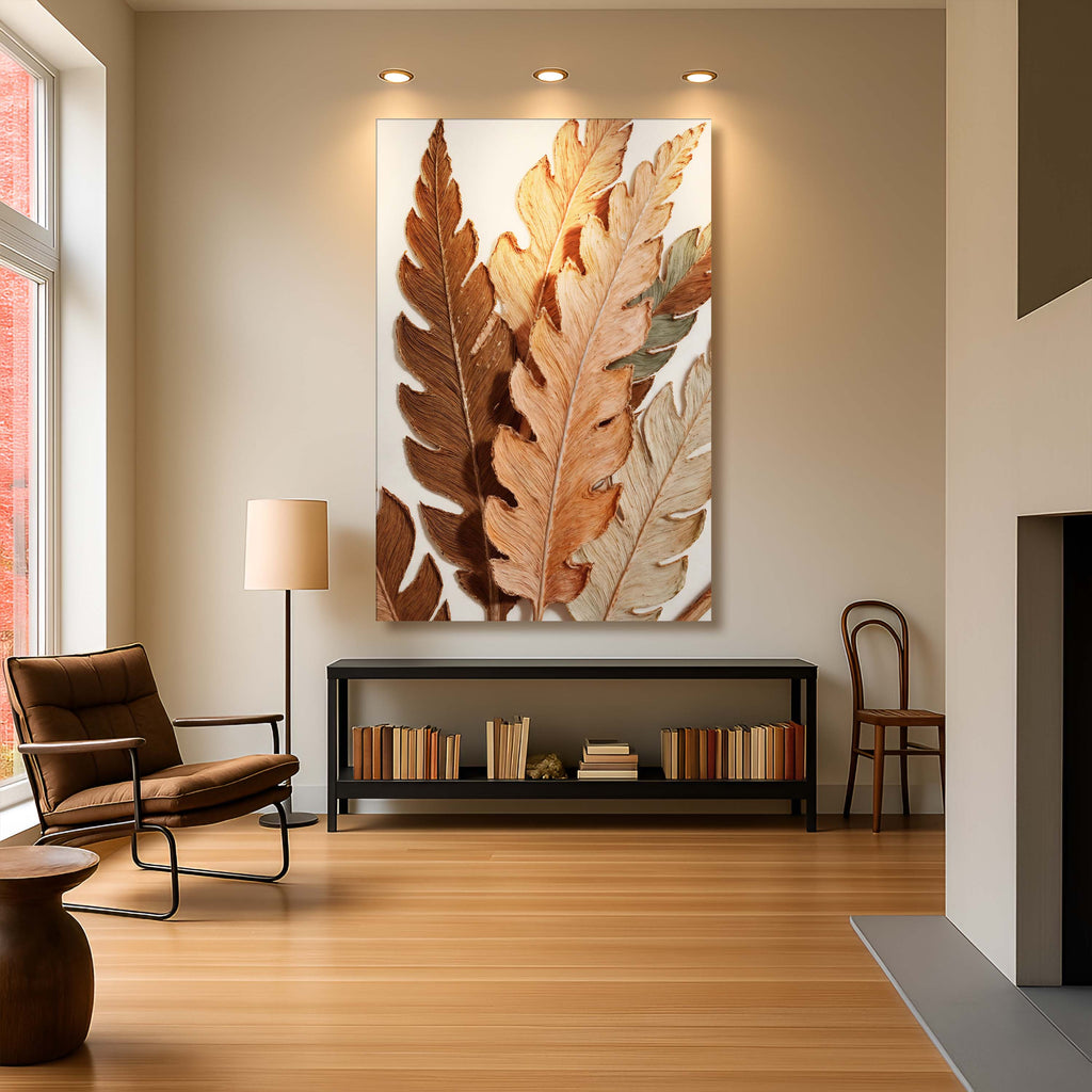 Abstract Autum Leaves wall art with nature-inspired artwork - product view 3