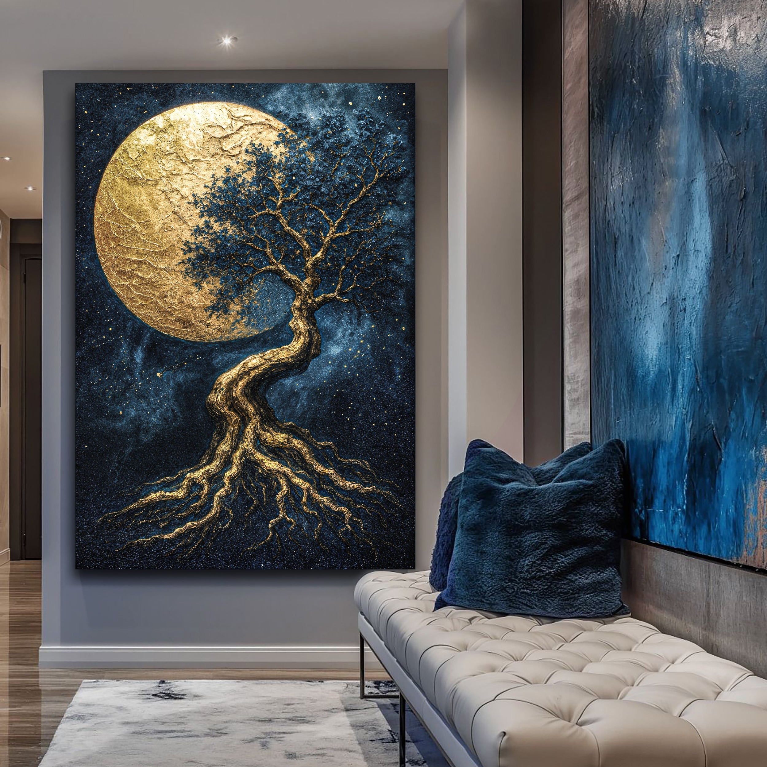 Lunar Tree of Life wall art with nature-inspired artwork - product view 4