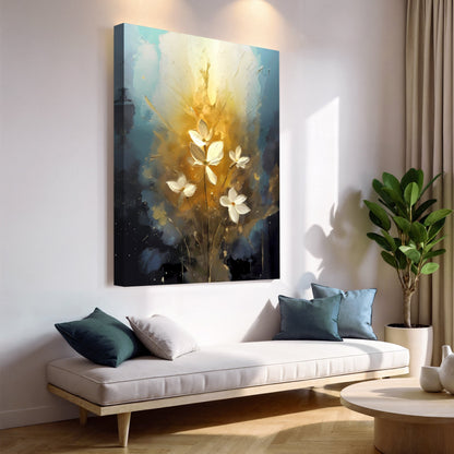 Golden Glow Elegant Flower wall art with nature-inspired artwork - product view 2