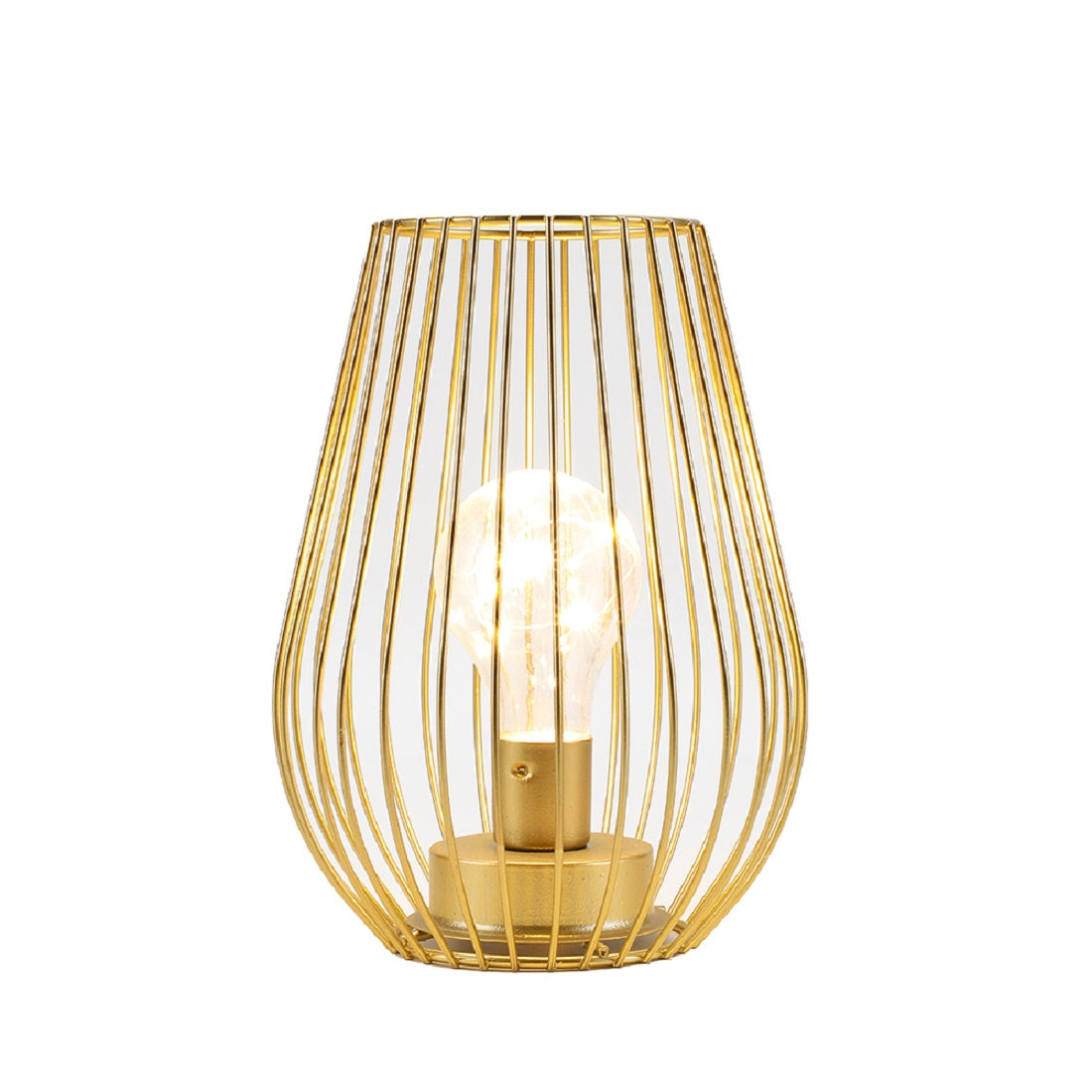 8'' Tall Cage Shapetable Lamp Battery Lanterns battery operated lamps with nature-inspired artwork - product view 6