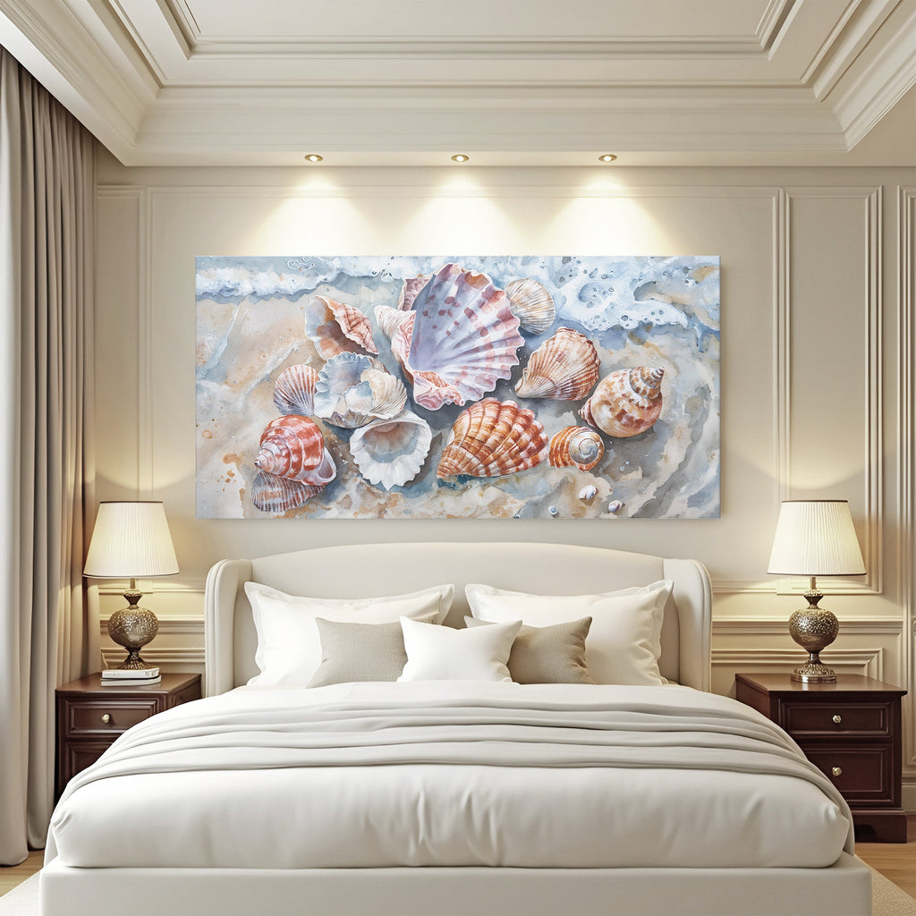 Sea Shells Modern Coastal wall art with nature-inspired artwork - product view 3