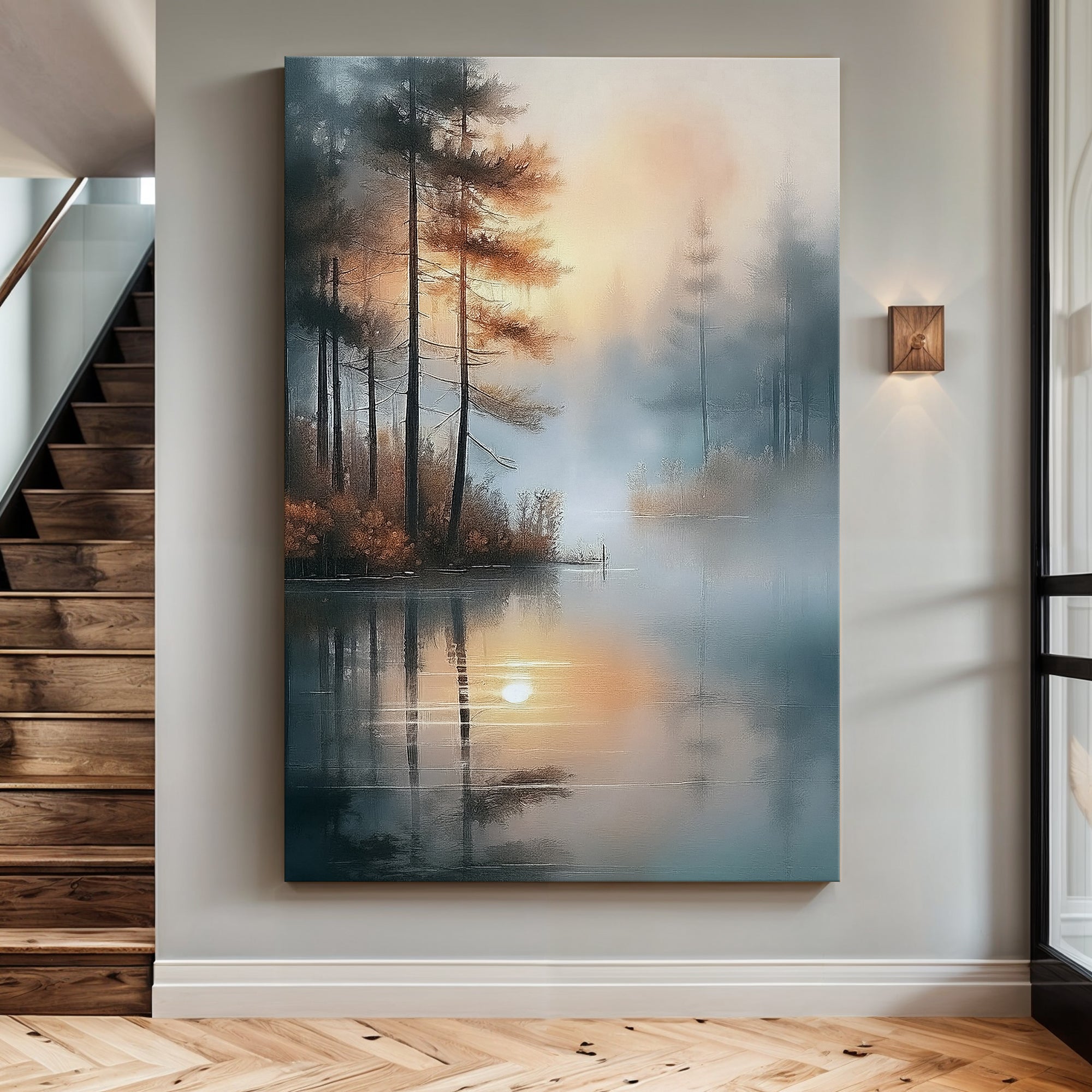 Misty Lake wall art with nature-inspired artwork - product view 4