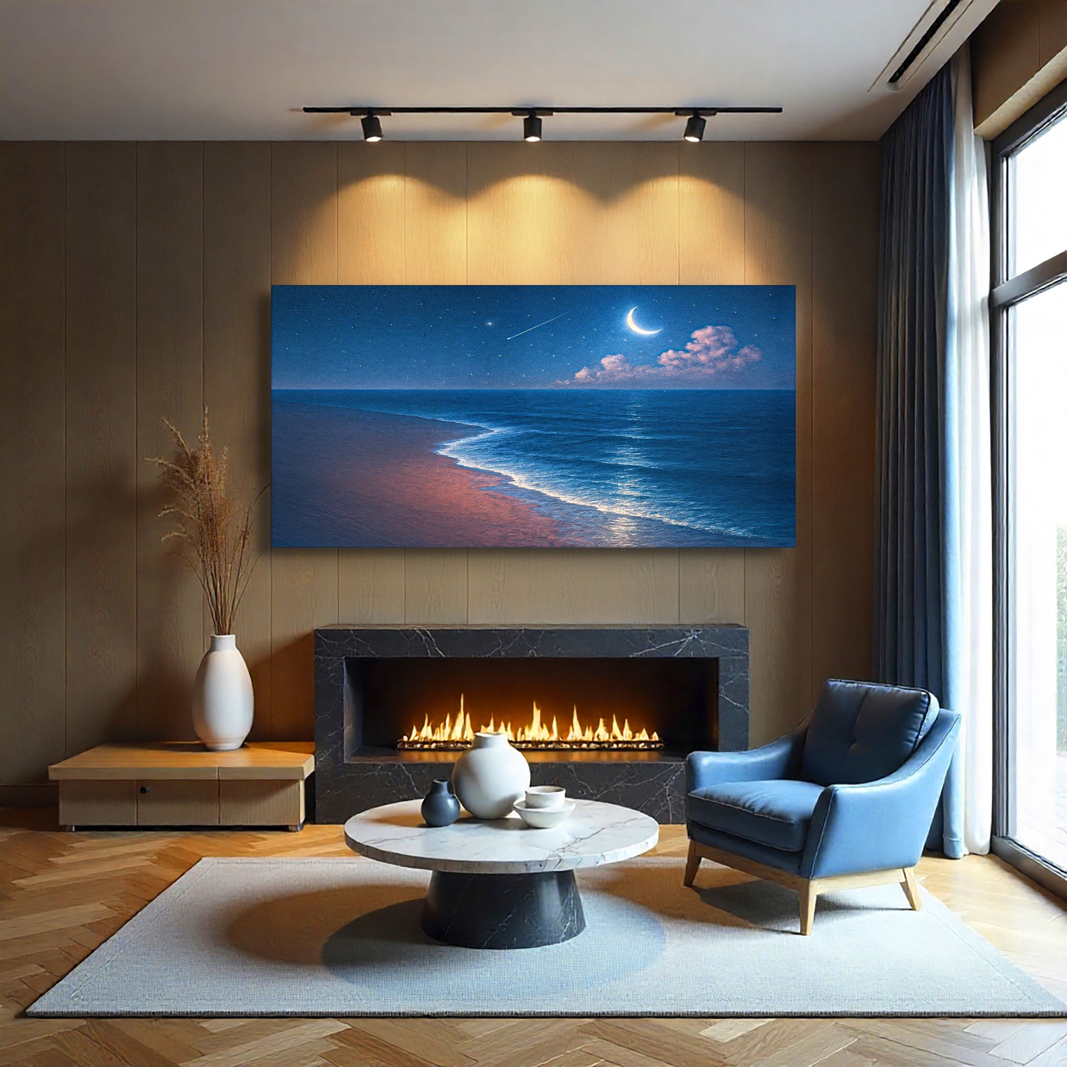 Beach Shoreline Coastal V wall art with nature-inspired artwork - product view 3