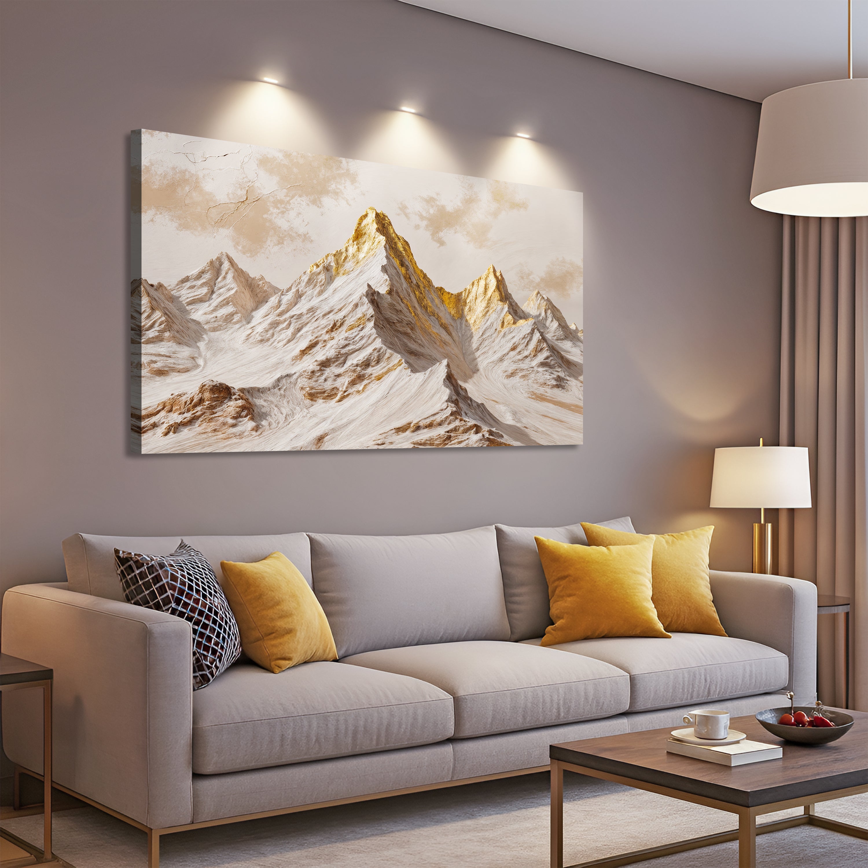 Golden Peaks wall art with nature-inspired artwork - product view 4