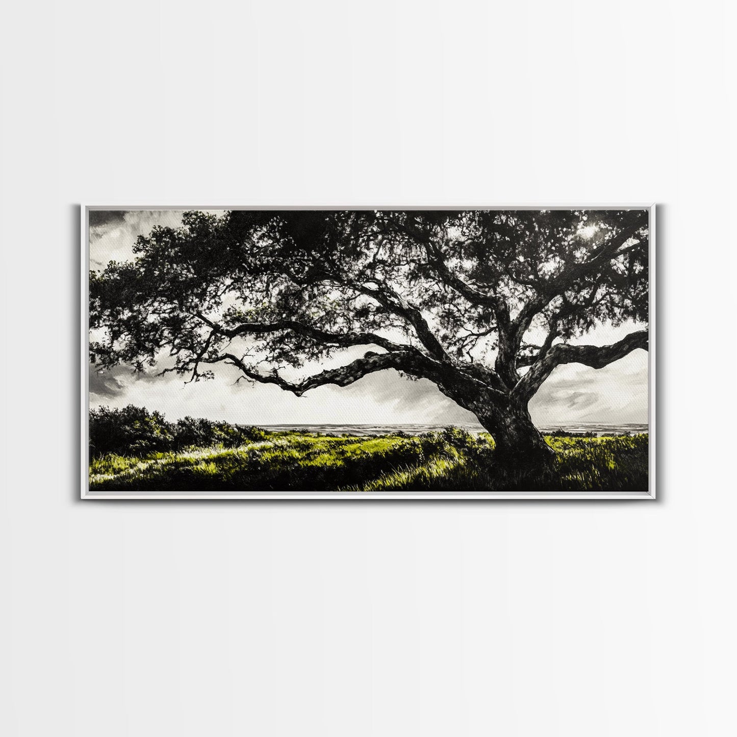 Oak Tree Meadow | Framed Canvas Print