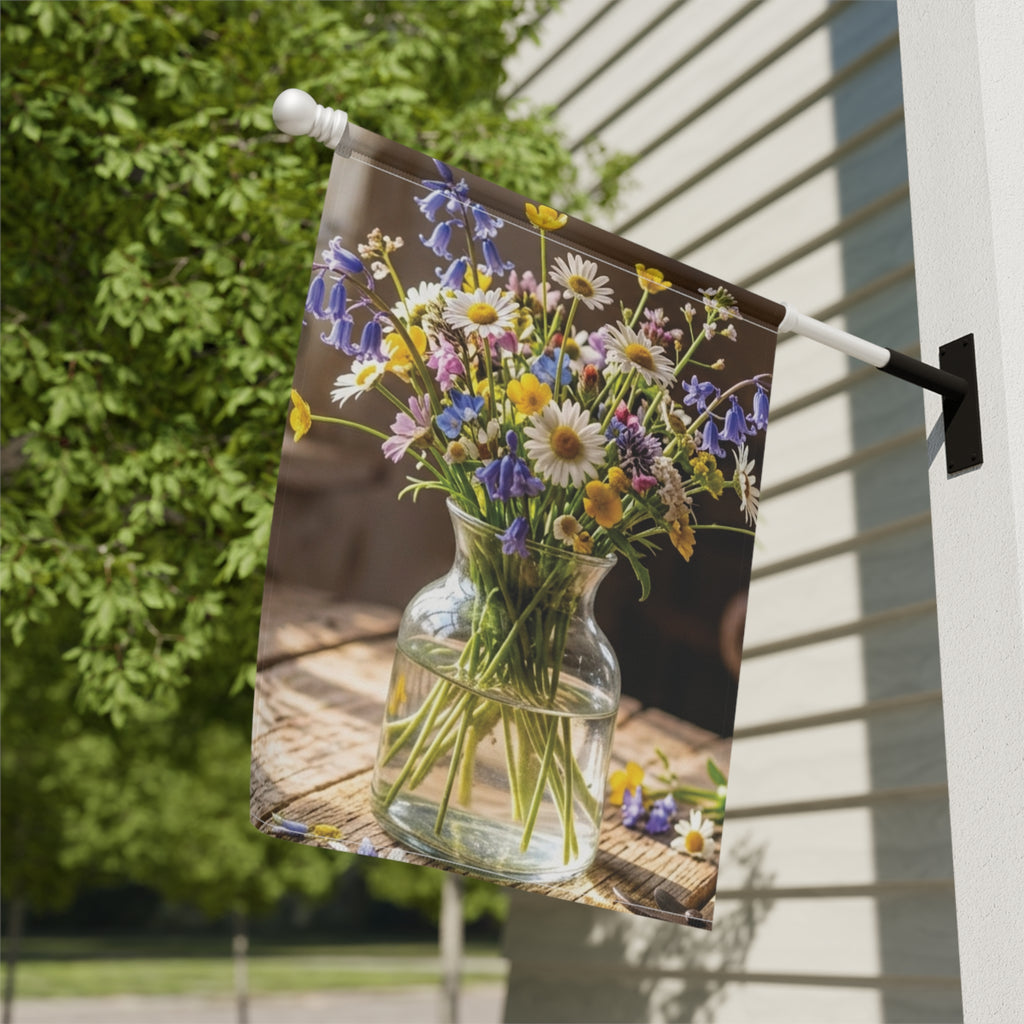 Fresh Cut Wildflowers Garden Flag 12x18 or House Banner 24.5x32