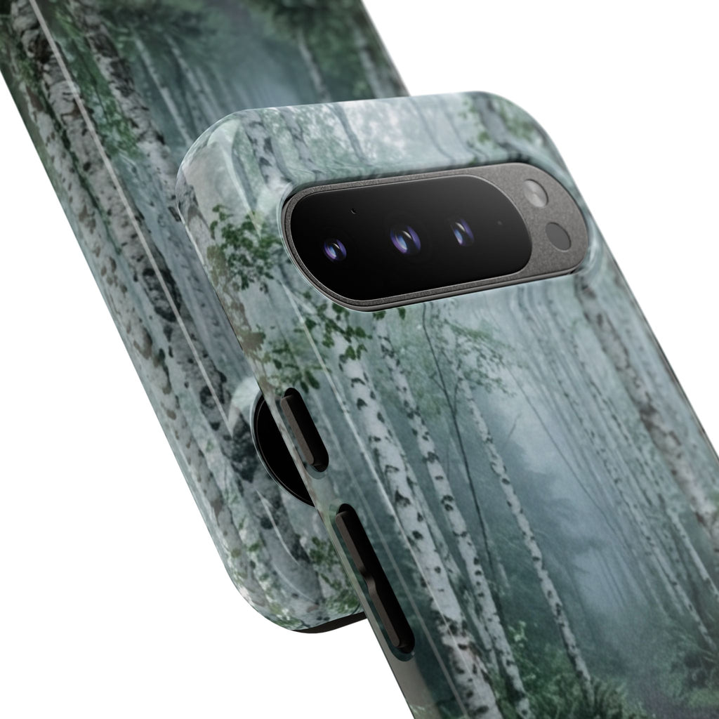 Twilight Birch Tree Path Phone Case