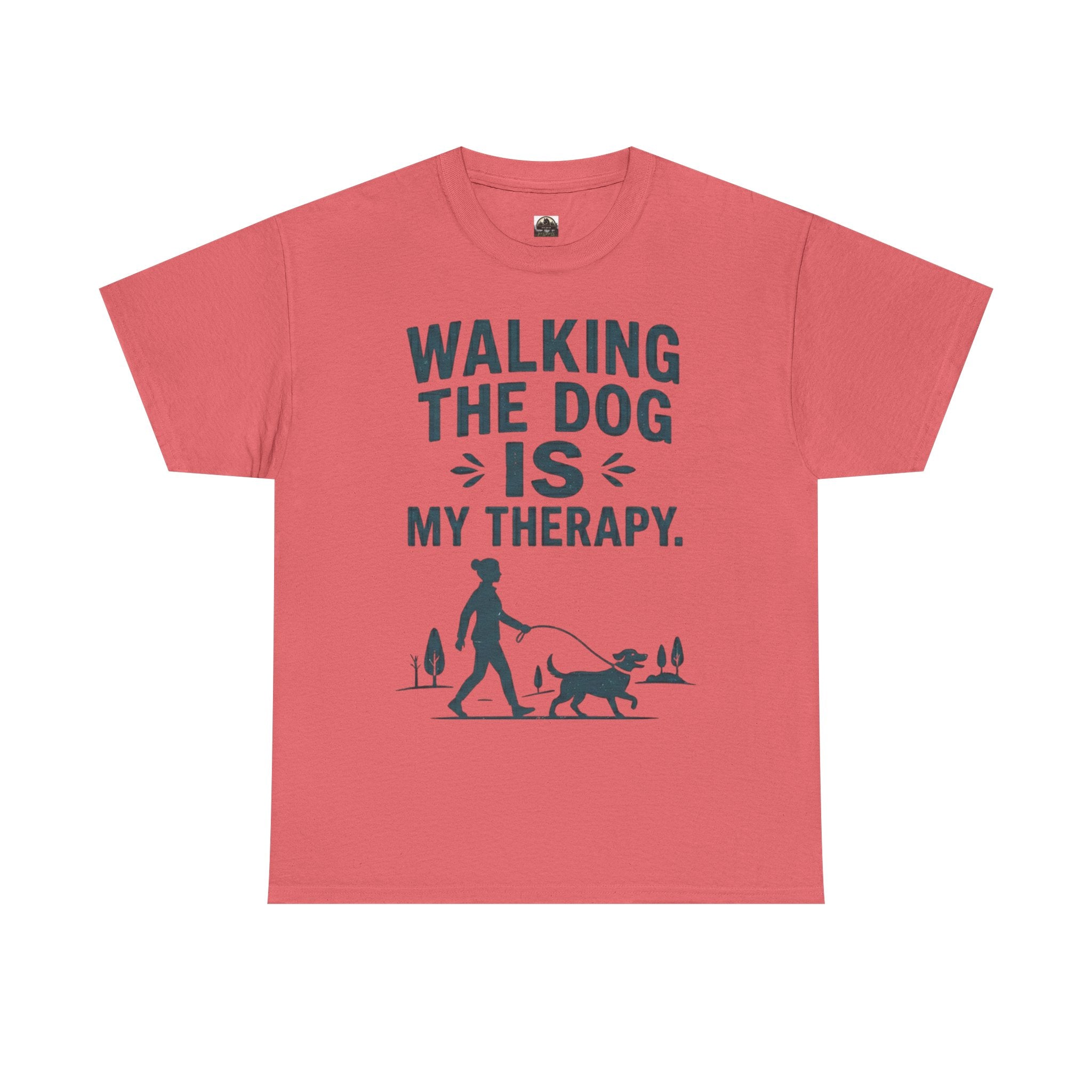 Walking the Dog Is My Therapy T t-shirt with nature-inspired artwork - product view 2