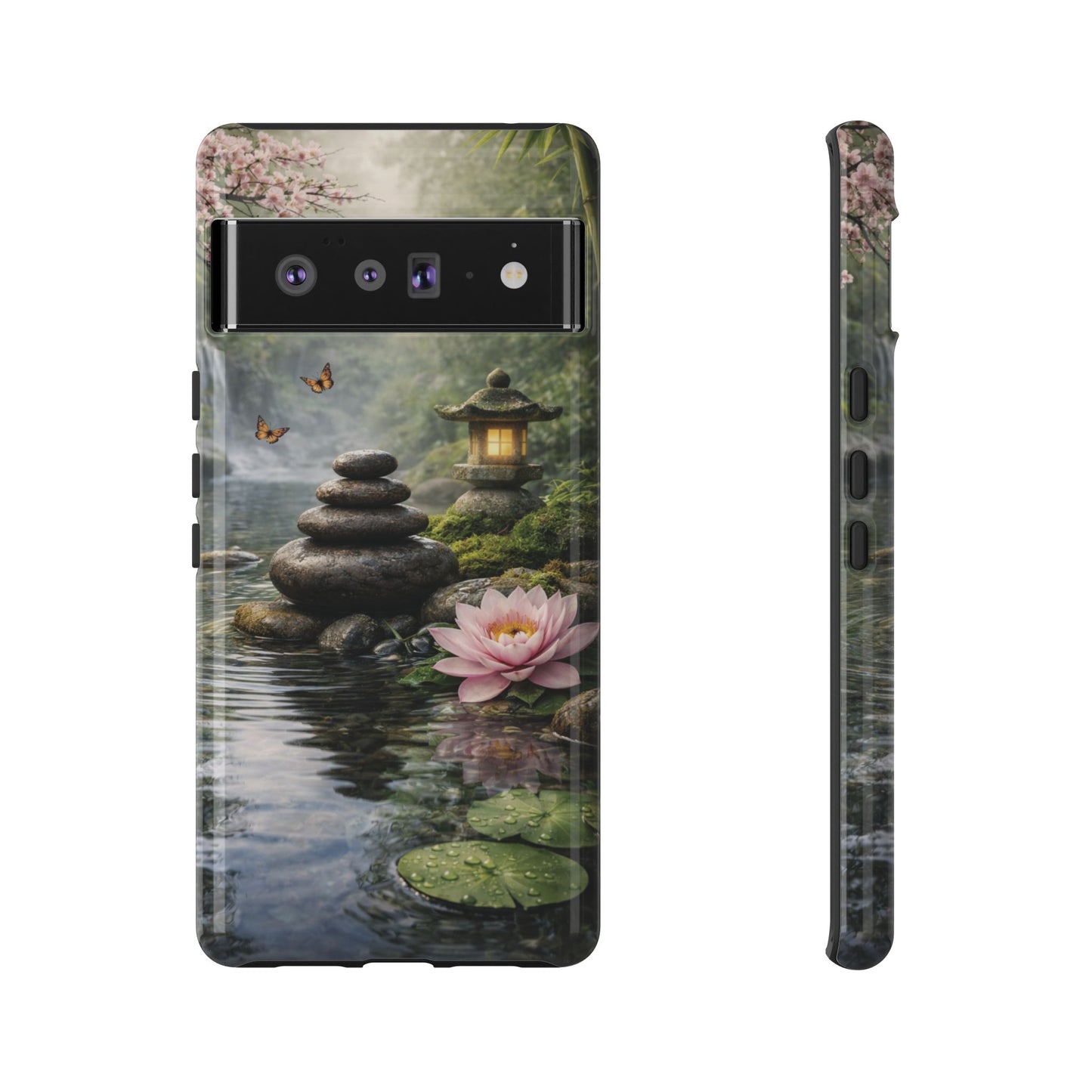 Still Waters Lotus Phone Case — Zen Garden, Calm Waters & Balanced Stones Design