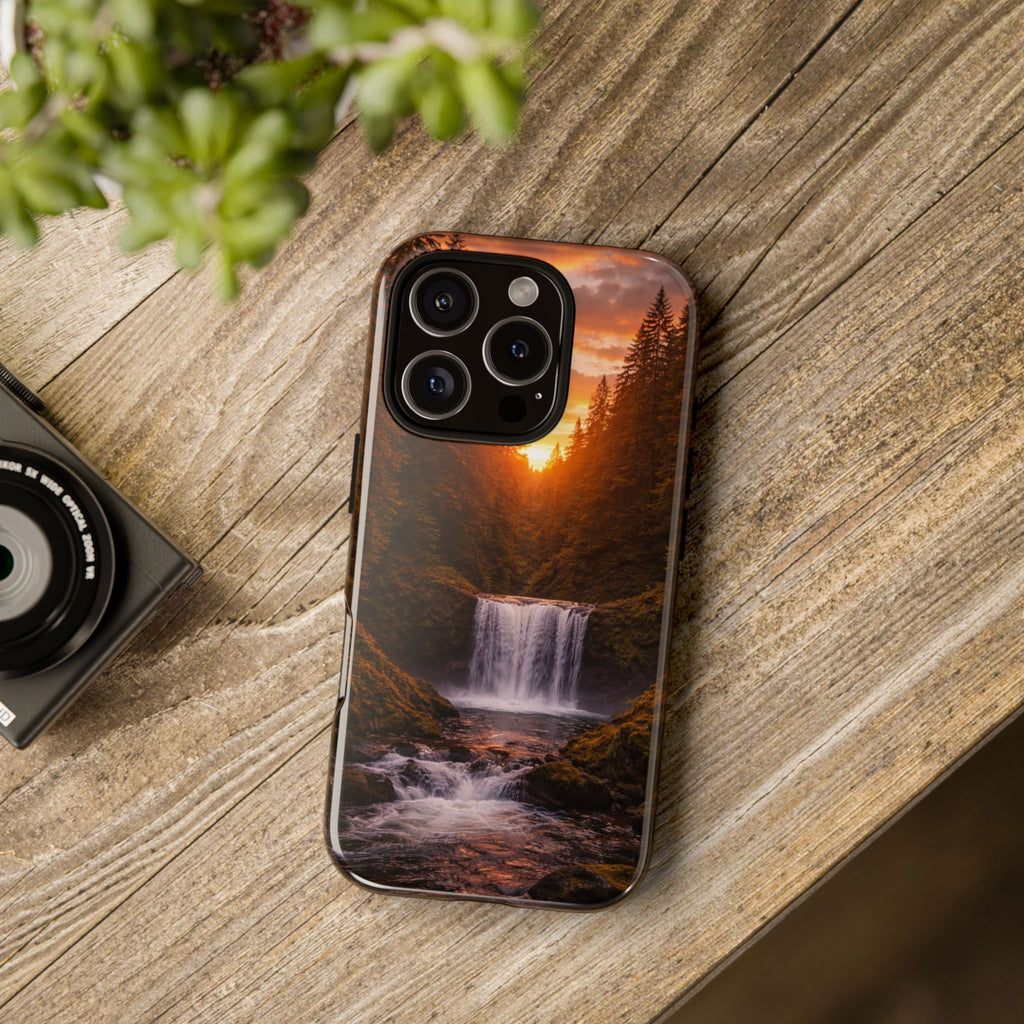 Evergreen Waterfall Phone Case phone case with nature-inspired artwork - product view 50